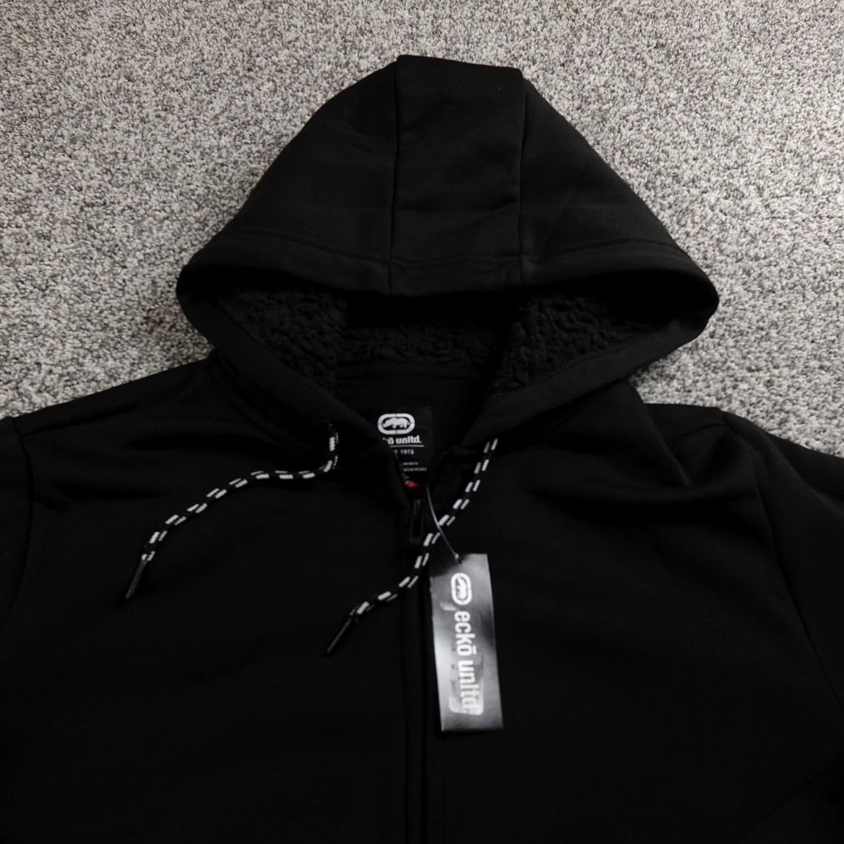Ecko Unltd. VINTAGE Ecko Unltd Hoodie Mens S Black Sherpa Lined Full Zip Fleece Sweatshirt Y2K Size US S / EU 44-46 / 1 - 3 Thumbnail