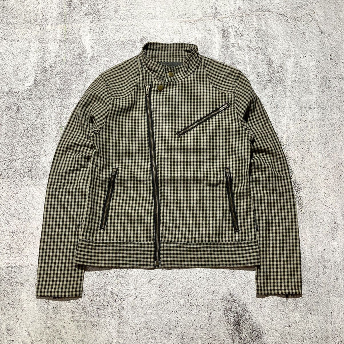 Japanese Brand 2000s Ehypenworld Gallery Asymastrical Bikers Jacket Plaid Size US XS / EU 42 / 0 - 1 Thumbnail
