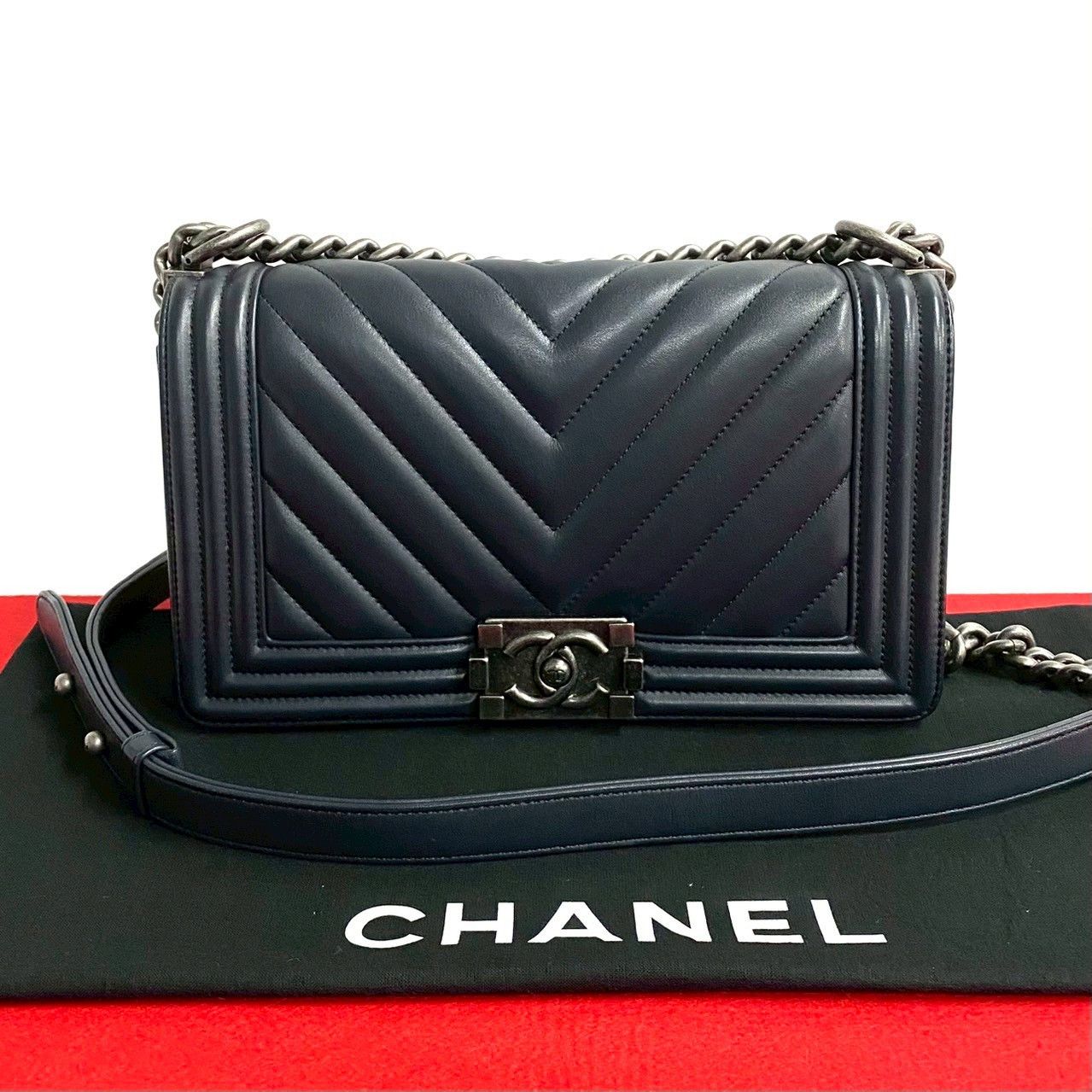 Chanel Chanel Boy Chanel Leather Shoulder Bag Leather Shoulder Bag in Blue, Women's