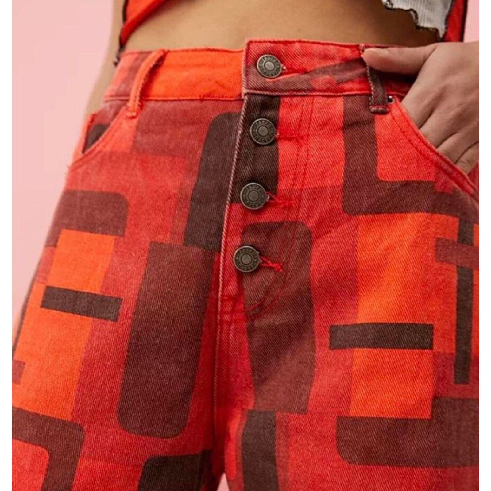 Jaded London Jaded London Smoke Print Boyfriend Fit Jeans Tapestry Size 26" / US 2 / IT 38 - 6 Thumbnail