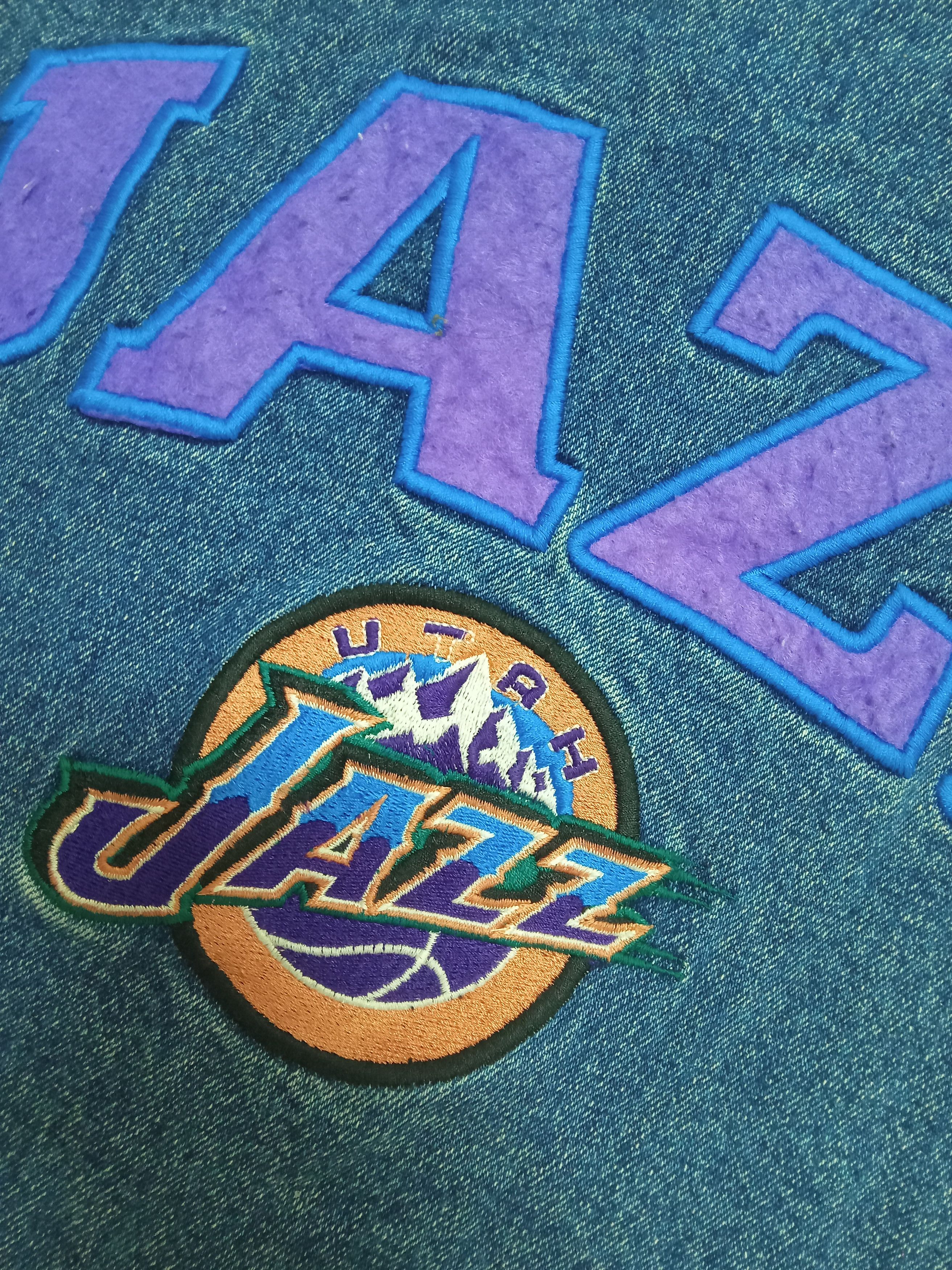 Lee Lee Sport x Utah Jazz Denim Varsity Vintage Jacket Size US XXL / EU 58 / 5 - 13 Thumbnail