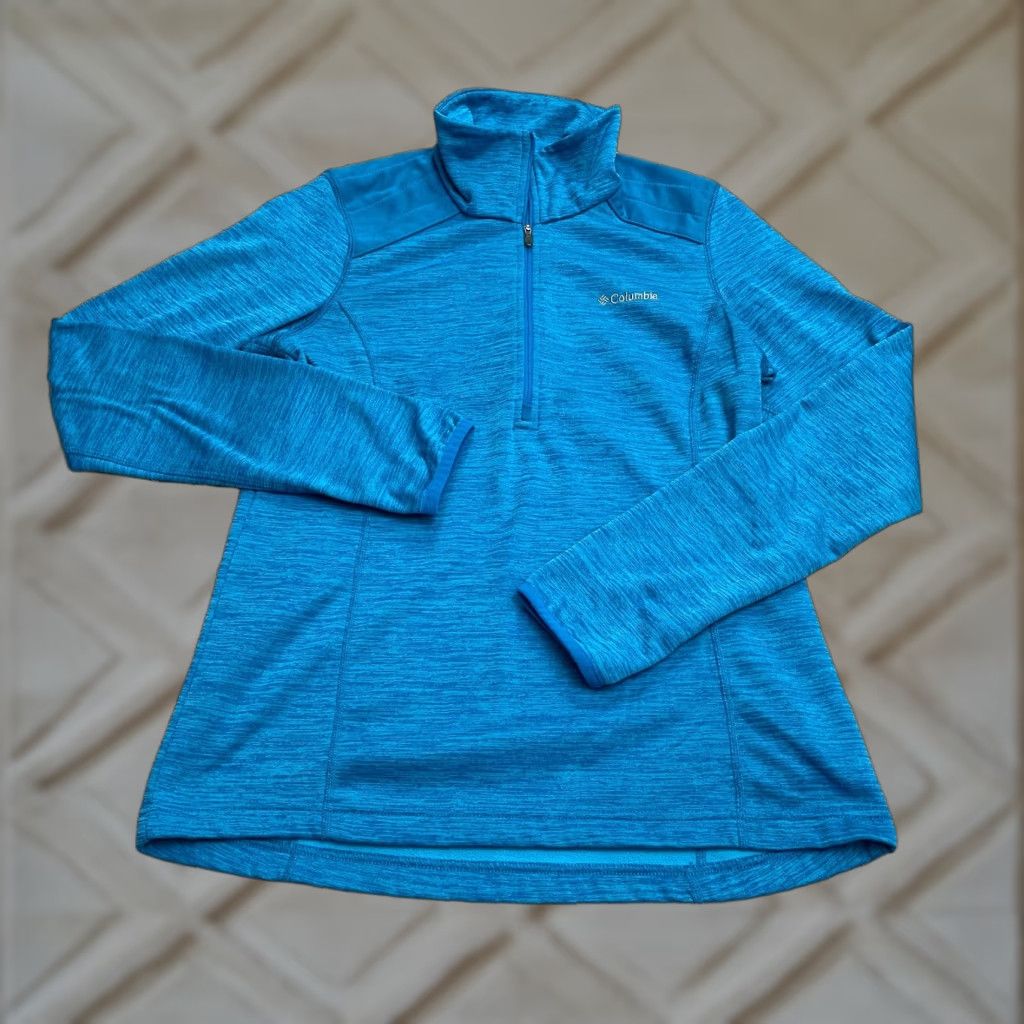 Vintage Columbia Rosemont Jacket Womens Small Blue Thumbhole 1/2 Zip Pullover Active Size S / US 4 / IT 40 - 1 Thumbnail