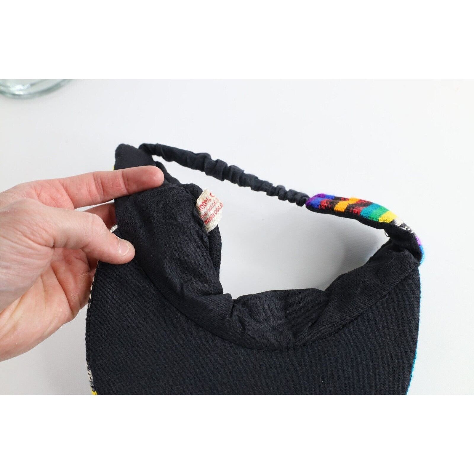 Vintage Vintage 90s Coogi Style Rainbow Striped Knit Stretch Visor Size ONE SIZE - 7 Thumbnail