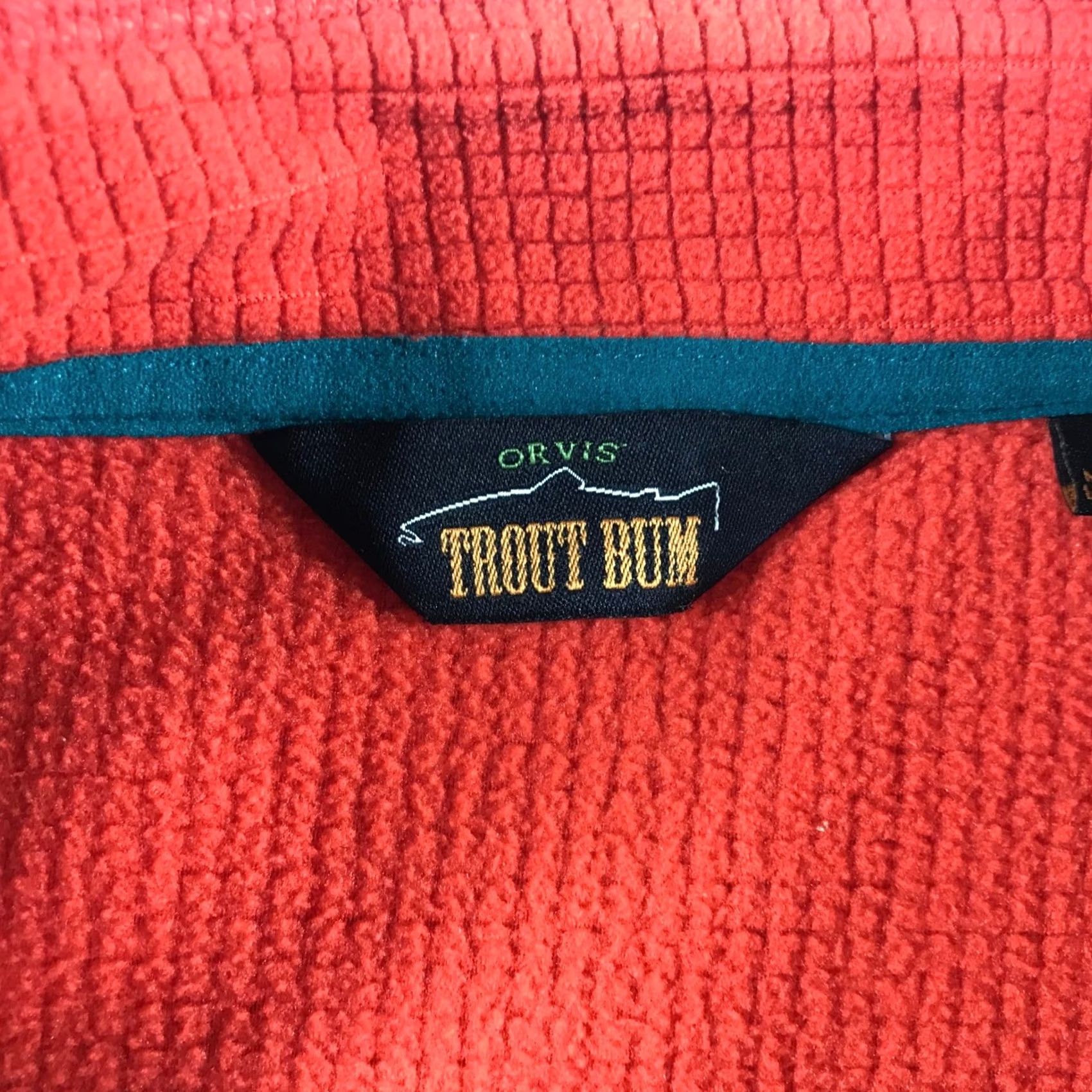 Orvis Orvis Trout Bum Mens XXL Red Waffle Knit Quarter Zip Fleece Pullover Sweater Size US XXL / EU 58 / 5 - 4 Thumbnail