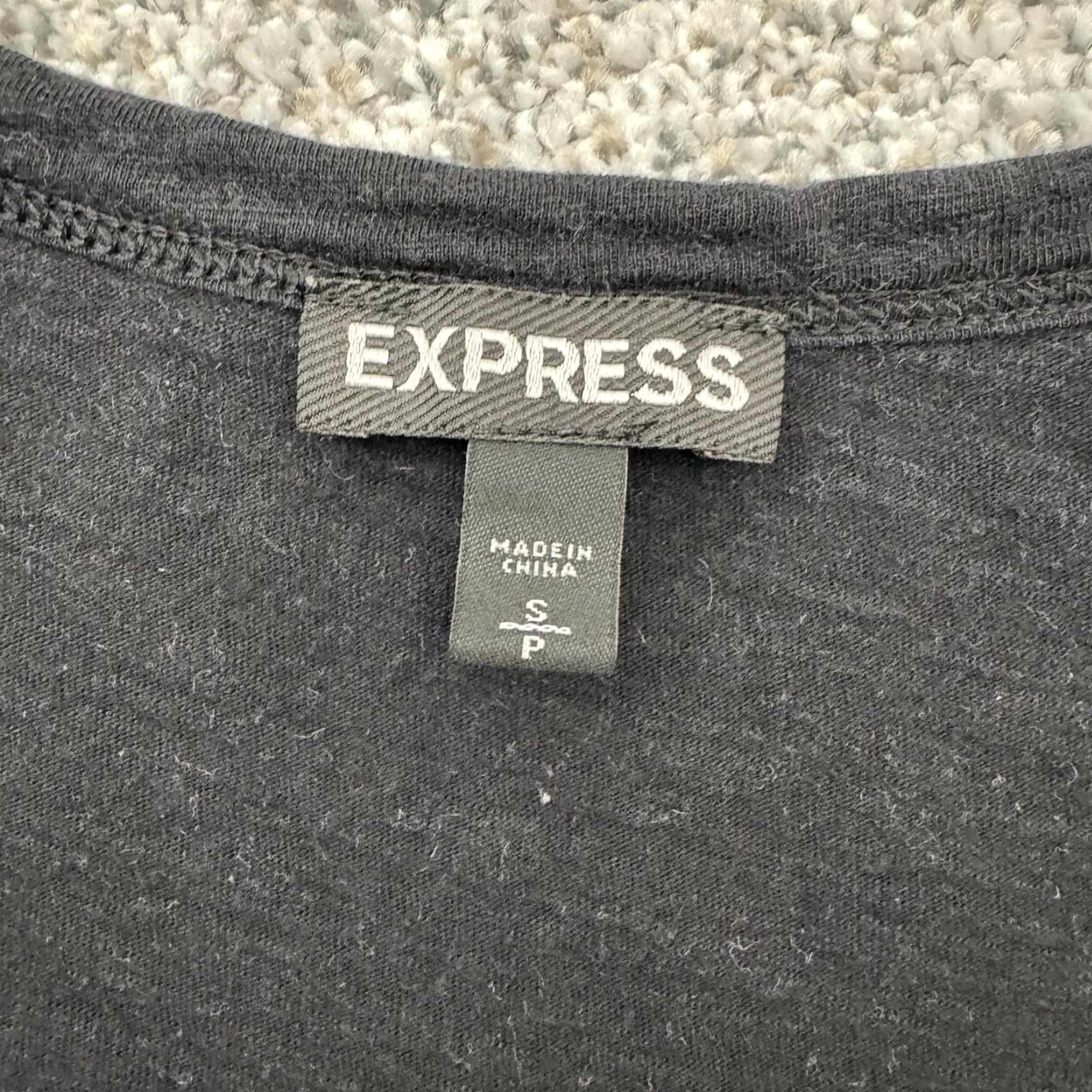 Express Express Top Shirt Womens Small Black Beaded Glam Sparkly Minimalist Edgy Embellished Casual Short Sleeve Round Neck Pullover Cotton Modal Size S / US 4 / IT 40 - 4 Thumbnail