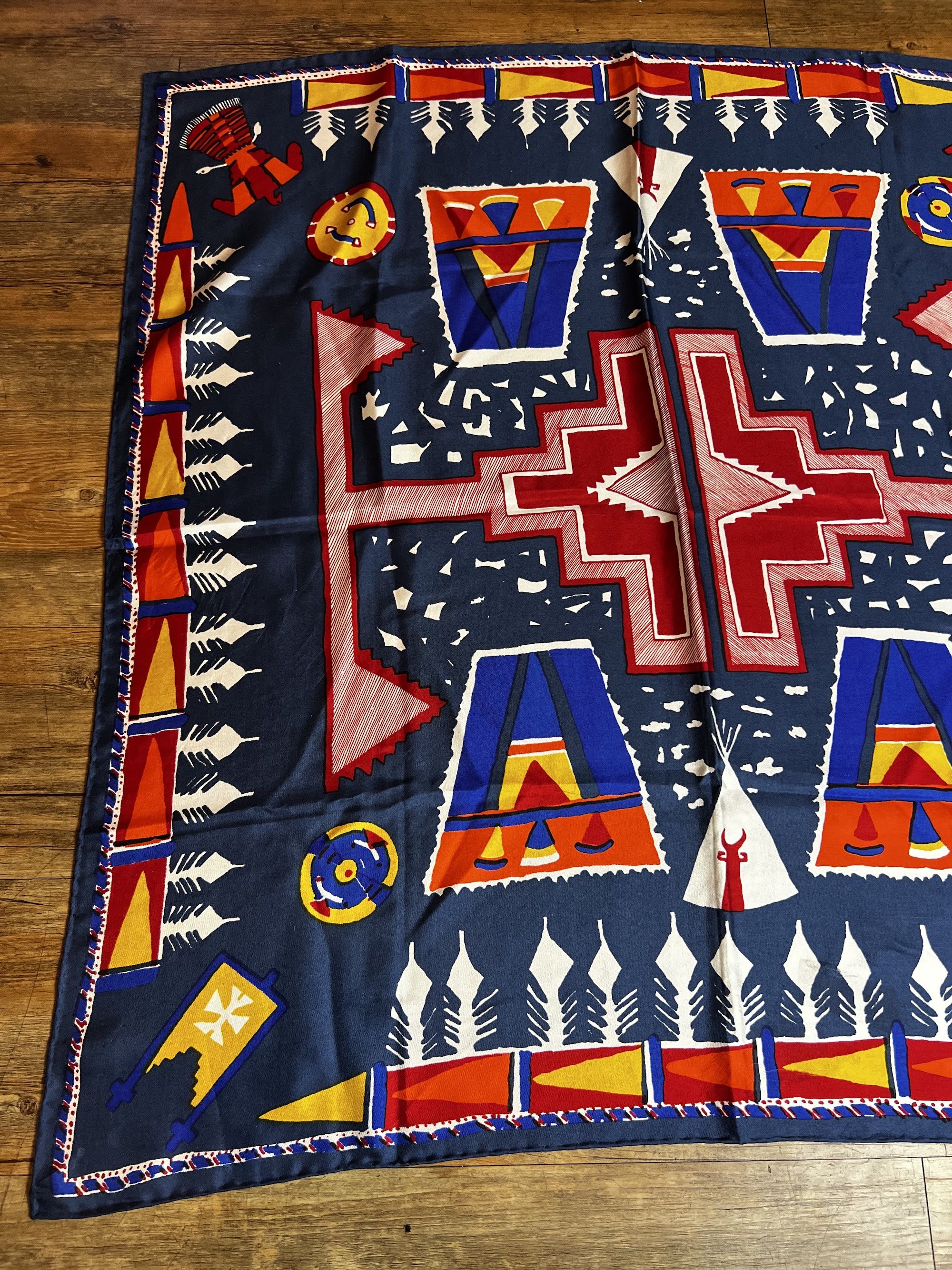 Vintage Vintage 1970's-1990's Beckford Native American Silk Scarf Size ONE SIZE - 5 Thumbnail