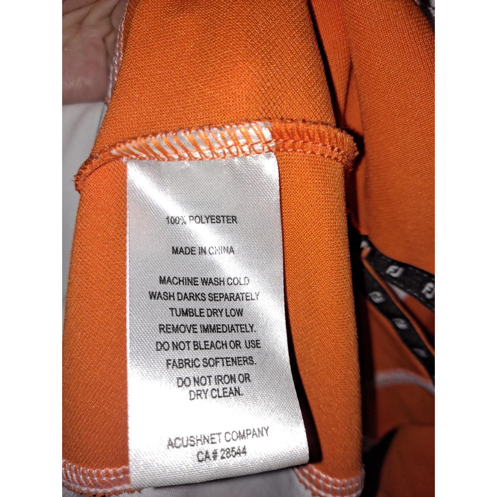 Footjoy FootJoy Orange and White Polo with SH Embroidered Size L Size US L / EU 52-54 / 3 - 4 Thumbnail
