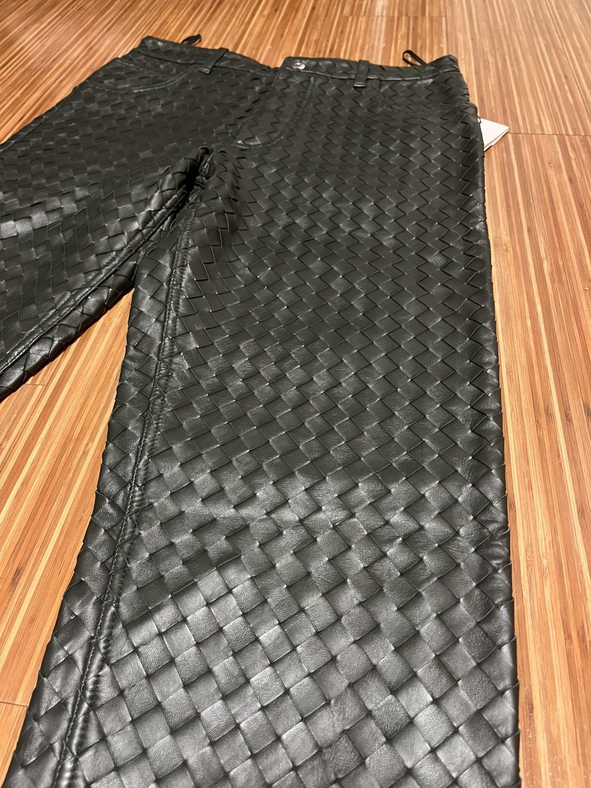 Bottega Veneta Intrecciato Leather Trousers Size US 32 / EU 48 - 5 Thumbnail