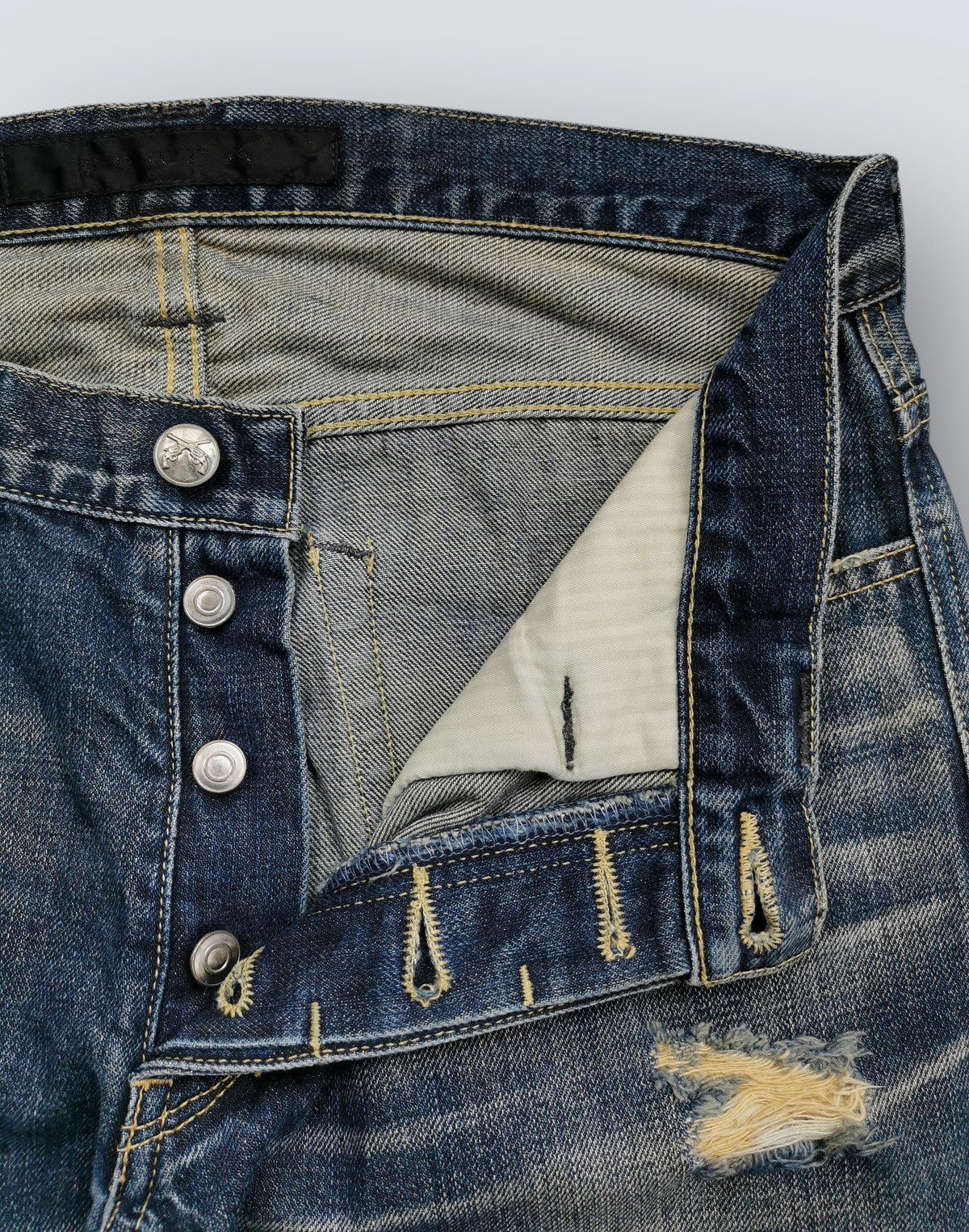 Mastermind Japan Mastermind Roarguns Roar Cross Guns Distressed Denim Jeans Size US 32 / EU 48 - 16 Thumbnail