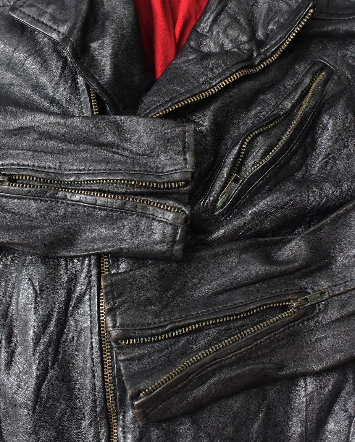 If Six Was Nine 2010S LEVI’S MADE & CRAFTED BLACK LAMBSKIN BIKER JACKET Size S / US 4 / IT 40 - 7 Thumbnail