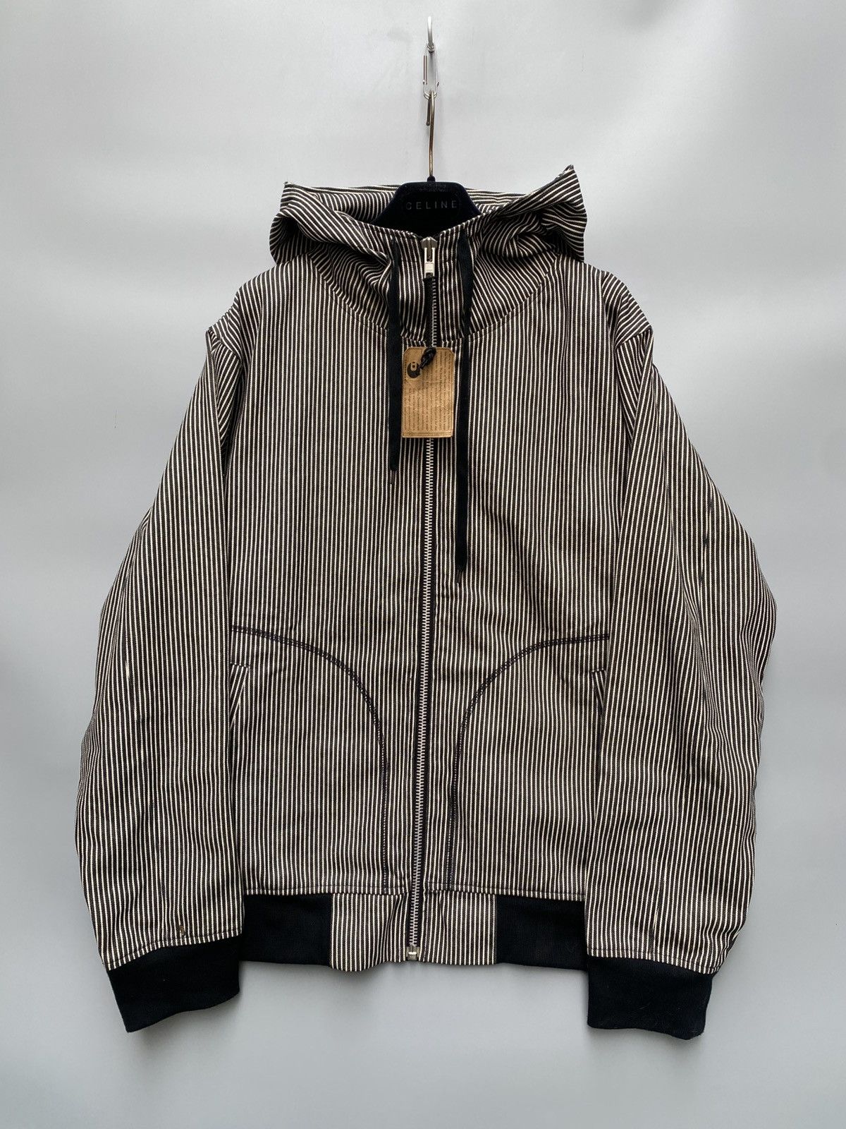 Dunderdon Dunderdon- Pinstripe Workwear Hooded Jacket Size US M / EU 48-50 / 2 - 1 Thumbnail