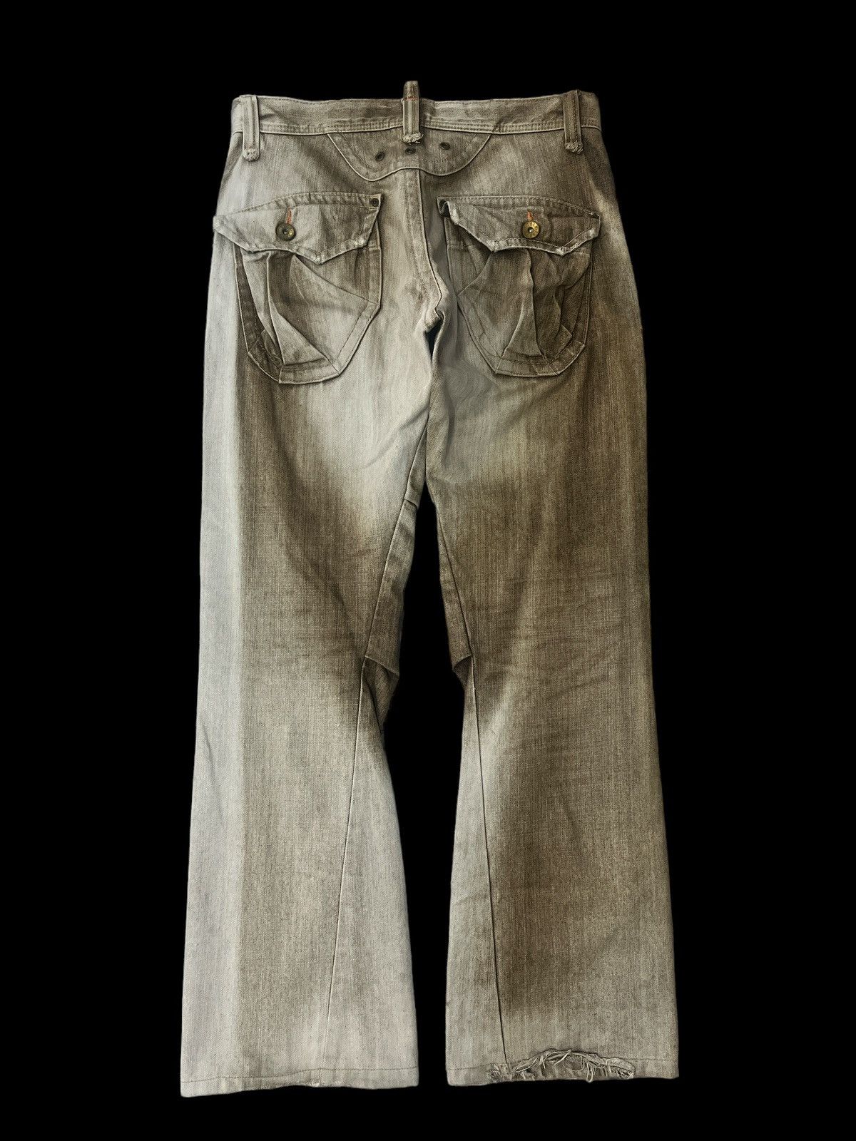 Japanese Brand FLARED💥1 of 1‼️EDWIN BUSHPANT BROWN FADED DISTRESSED DENIM Size US 31 - 9 Thumbnail