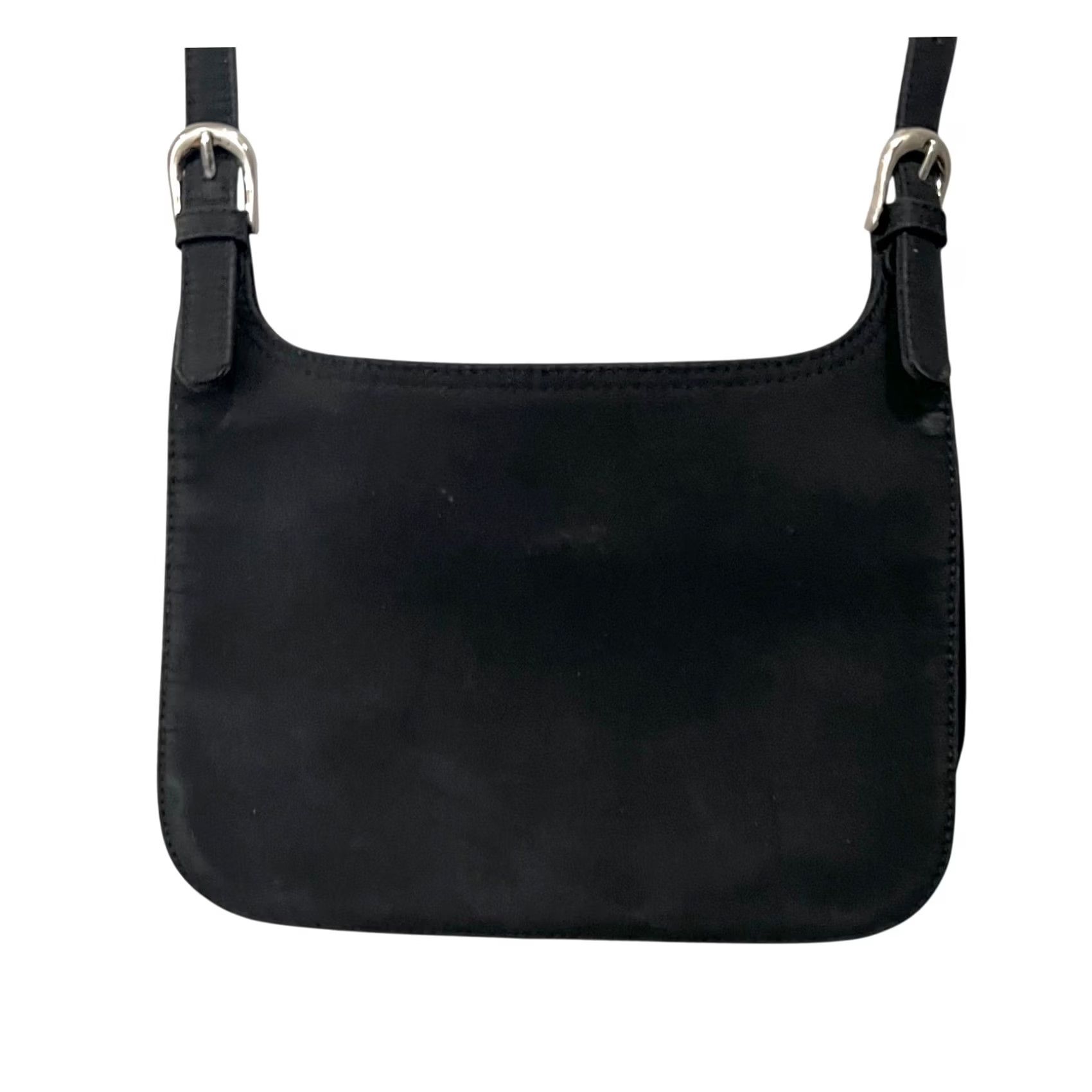 Lord & Taylor VINTAGE Lord &Taylor Crossbody Purse Nylon Black Adjustable Slim 90s 2000s Womens Size ONE SIZE - 3 Thumbnail