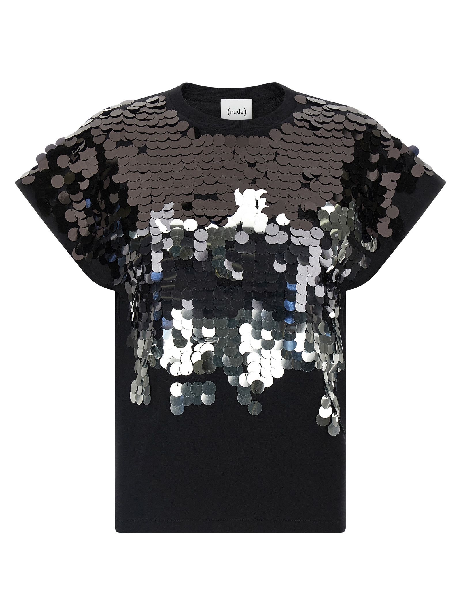 Nude Sequin T-shirt Size L / US 10 / IT 46 - 1 Thumbnail