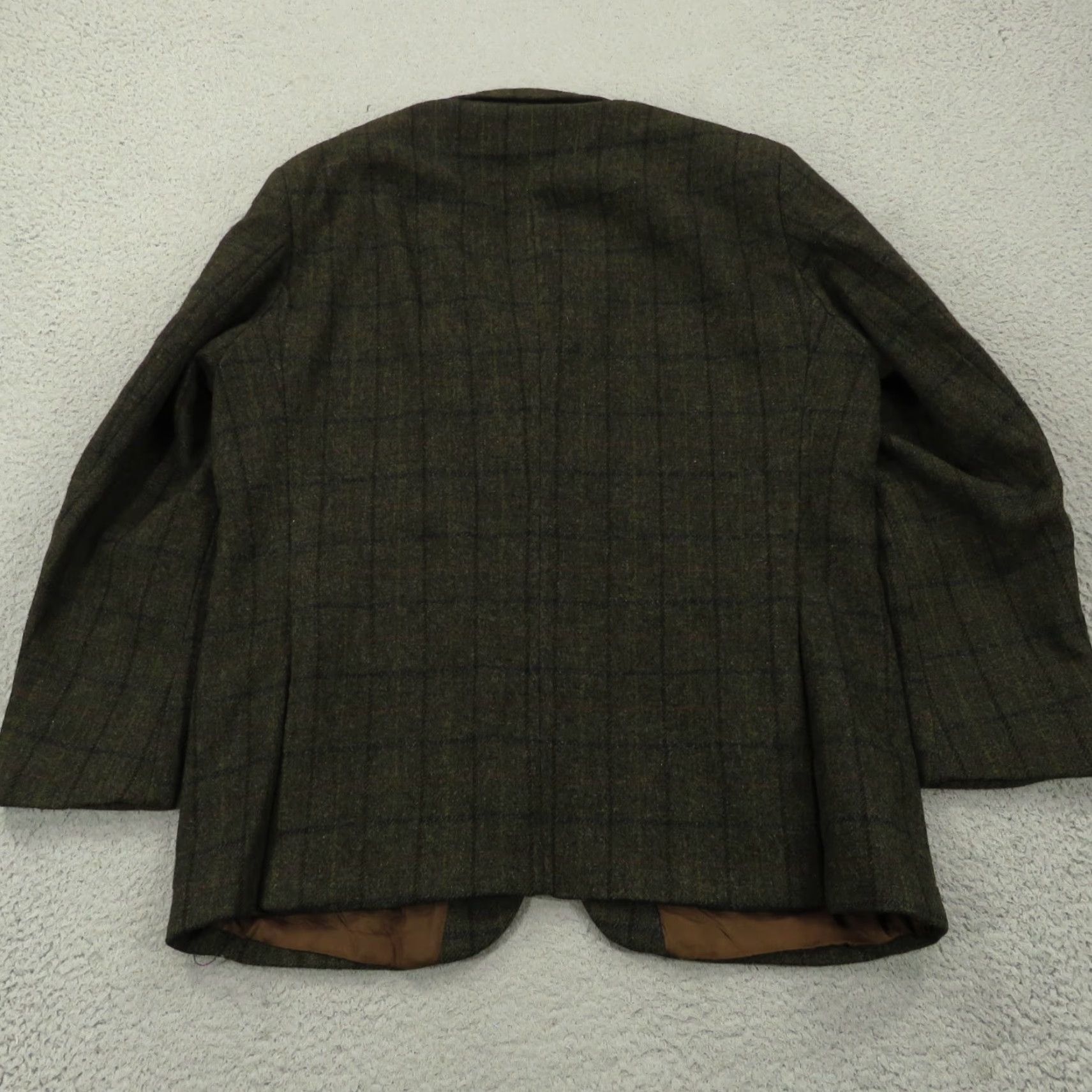 Olive VINTAGE Roberts of Selkirk Sport Coat 44R Olive Green Wool Plaid Scottish Tweed Blazer Mens Jacket Cardigan? Size 44R - 7 Thumbnail