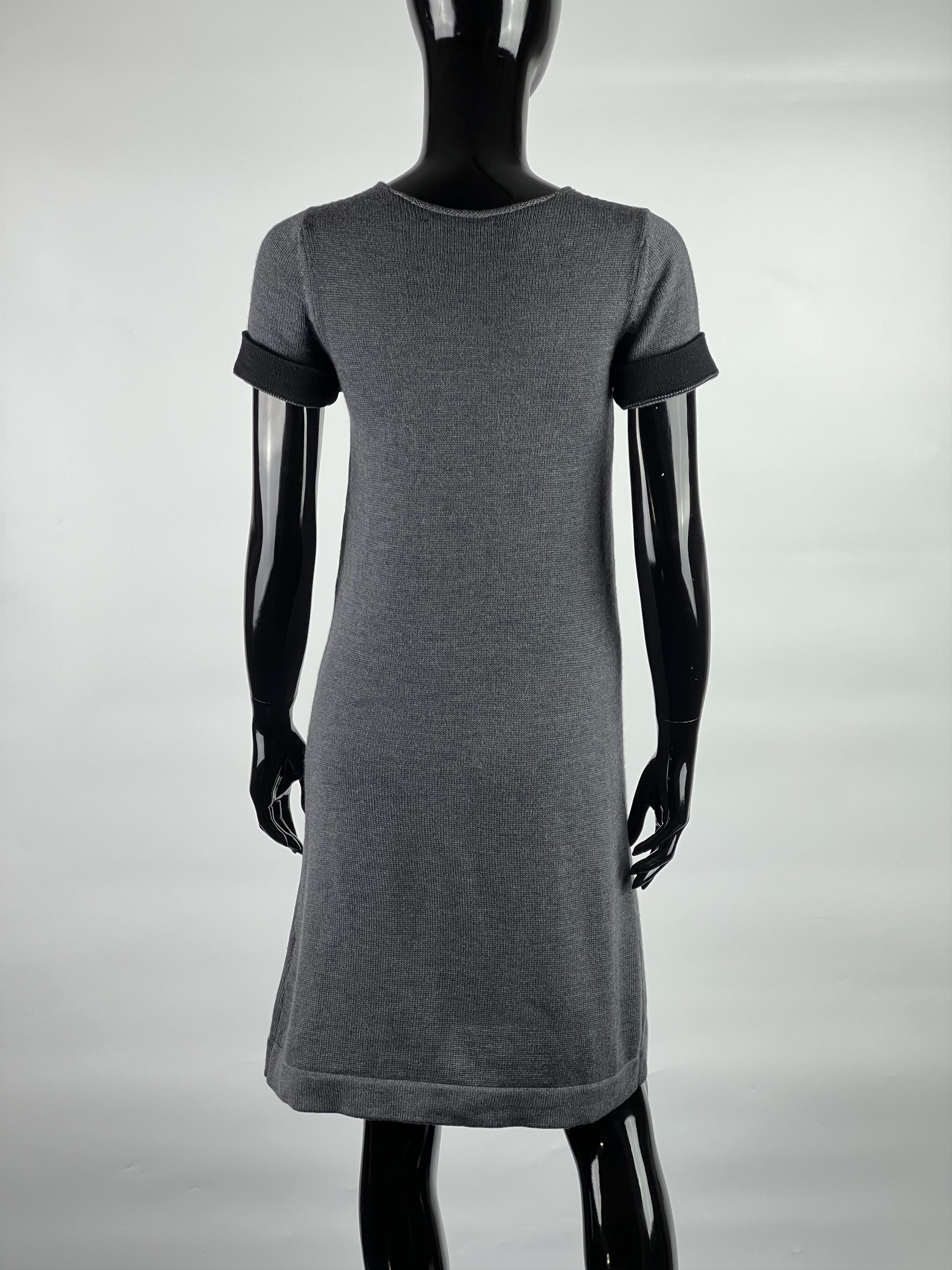 TWINSET Twin-Set Gray 100% Wool Dress Size M Size M / US 6-8 / IT 42-44 - 3 Thumbnail