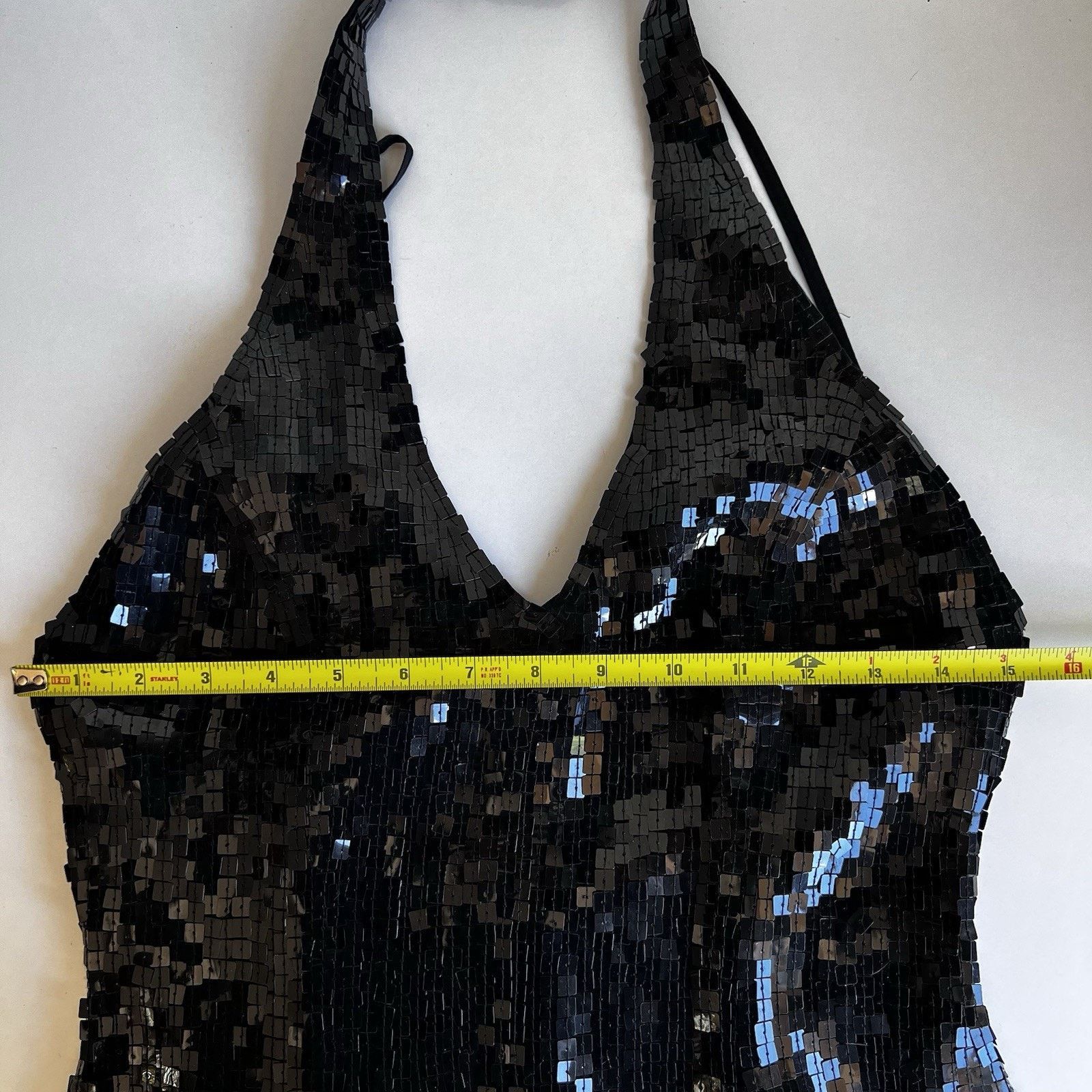 Other Vintage Basix II Silk Sequin Halter Evening Backless Dress Size M / US 6-8 / IT 42-44 - 9 Thumbnail