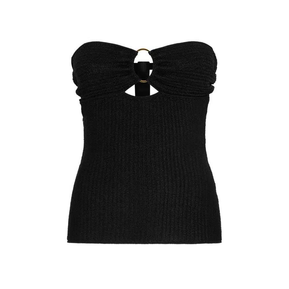 Tom Ford o1loc1c0625 TSK301 Metallic Strapless Top in Black Size M / US 6-8 / IT 42-44 - 1 Thumbnail