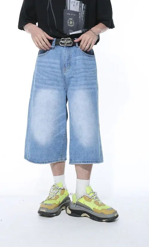 Japanese Brand × Jean Retro straight wide-leg casual cropped shorts Size US 33 - 3 Thumbnail