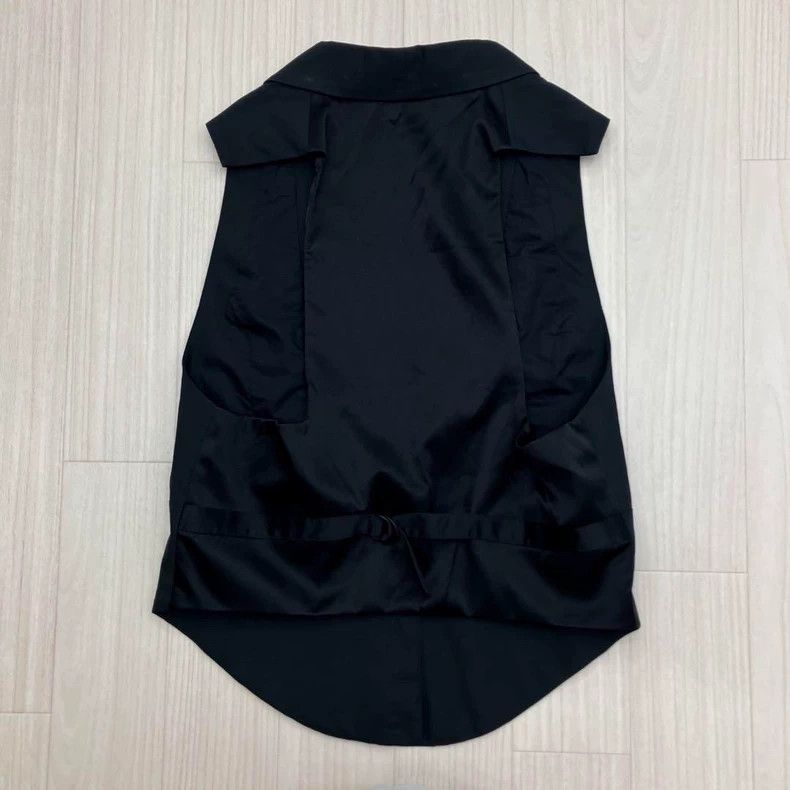 Helmut Lang HELMUT LANG Black V-neck suit collar sleeveless vest Size S / US 4 / IT 40 - 6 Thumbnail