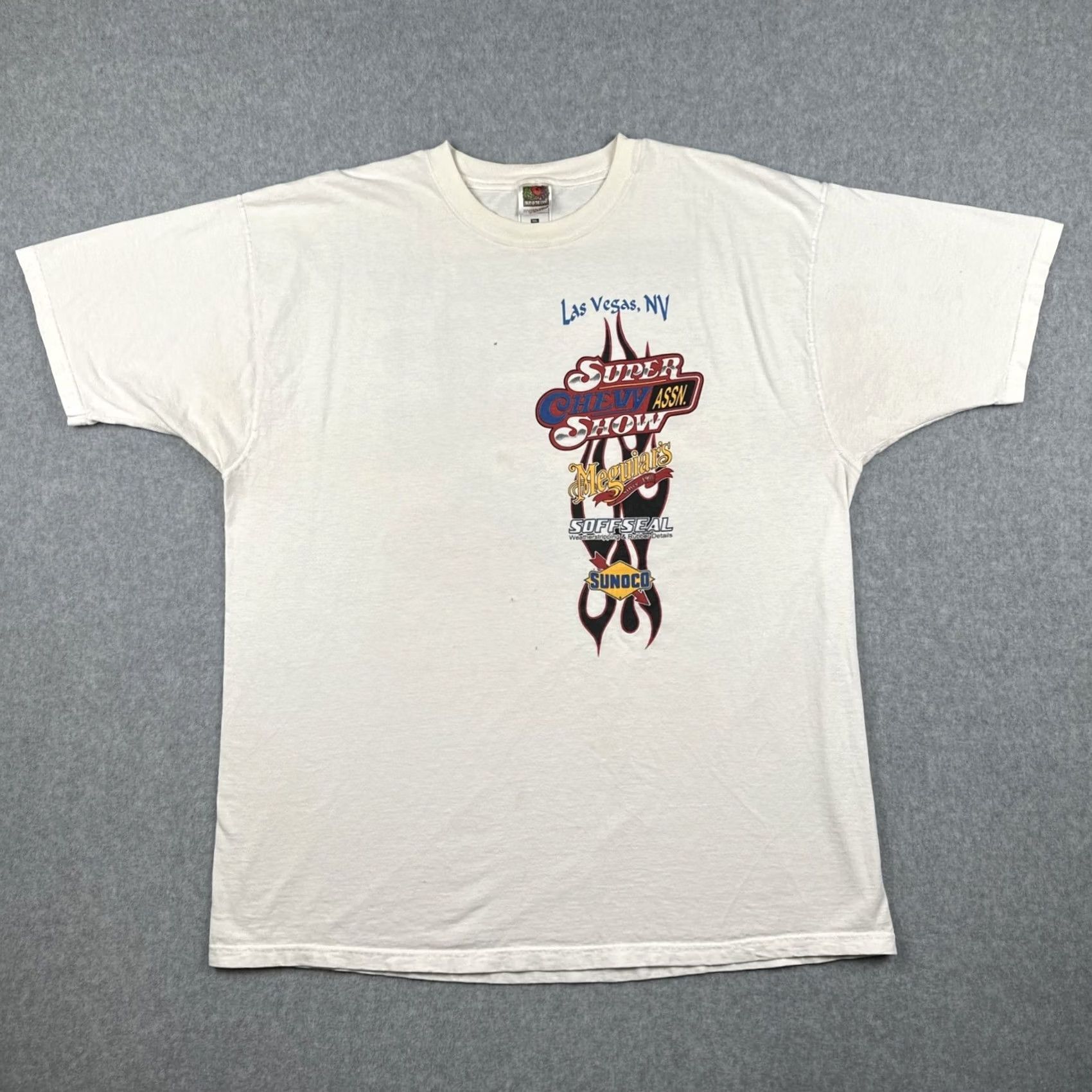 Fruit Of The Loom VINTAGE Fruit Of The Loom T-Shirt White XXL Car USA 2002 Las Vegas Super Chevy Show Mens Size US XXL / EU 58 / 5 - 2 Thumbnail