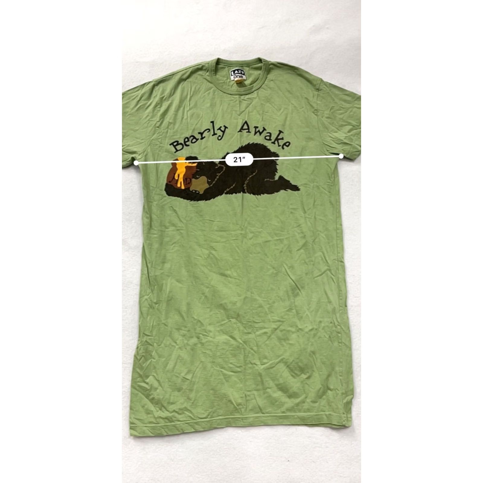Vintage VINTAGE Lazy One Nightgown Womens OS Green Bearly Awake Graphic Nightgown 8166 Free Next Day Shipping Size ONE SIZE - 8 Thumbnail