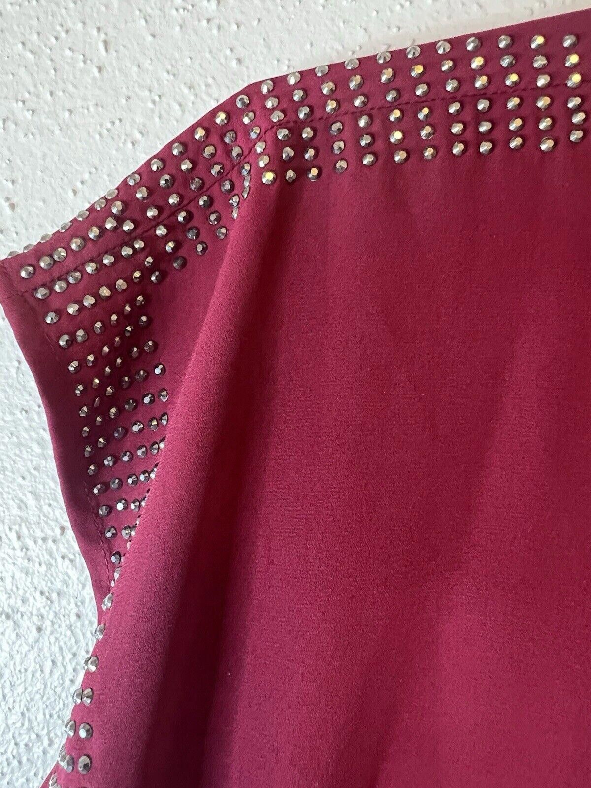 Designer Poetry Women’s Flowy Pleated Studded Dress Missing Belt! Size M / US 6-8 / IT 42-44 - 3 Thumbnail