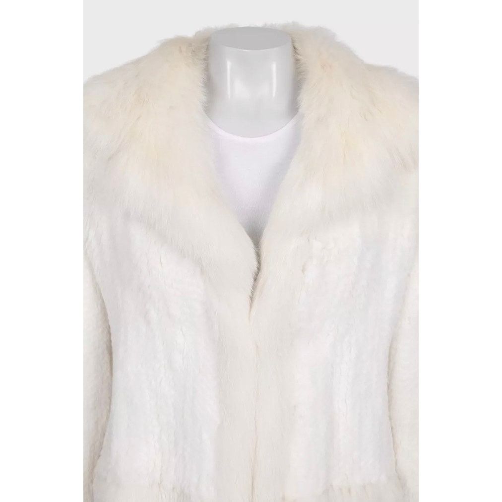 Valentino Valentino Roma Luxurious White Rabbit & Fox Fur Coat Sz. XL Size XL / US 12-14 / IT 48-50 - 4 Thumbnail