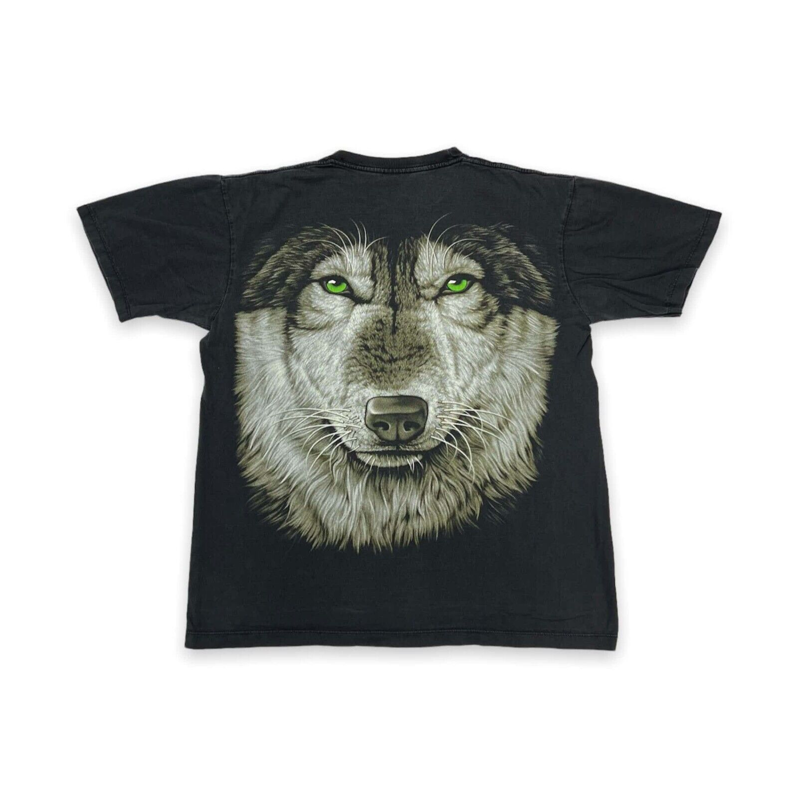 Vintage Vintage Wolf Face T Shirt Double Sided Faded 90s Animal Tee Size US L / EU 52-54 / 3 - 3 Thumbnail