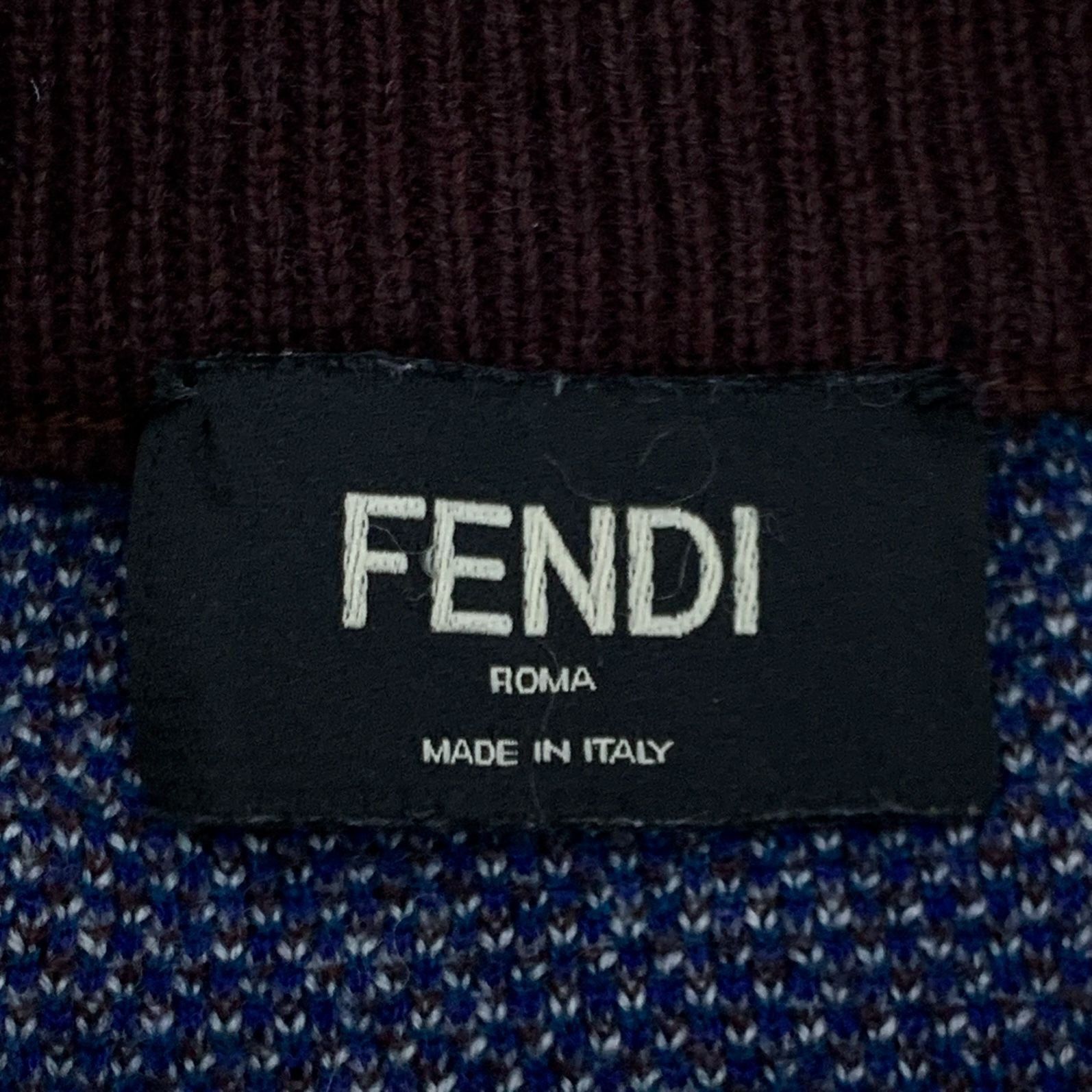Fendi Fendi Mens Wool Cotton Blend Multicolor Graphic Knit Sweater Size US L / EU 52-54 / 3 - 5 Thumbnail