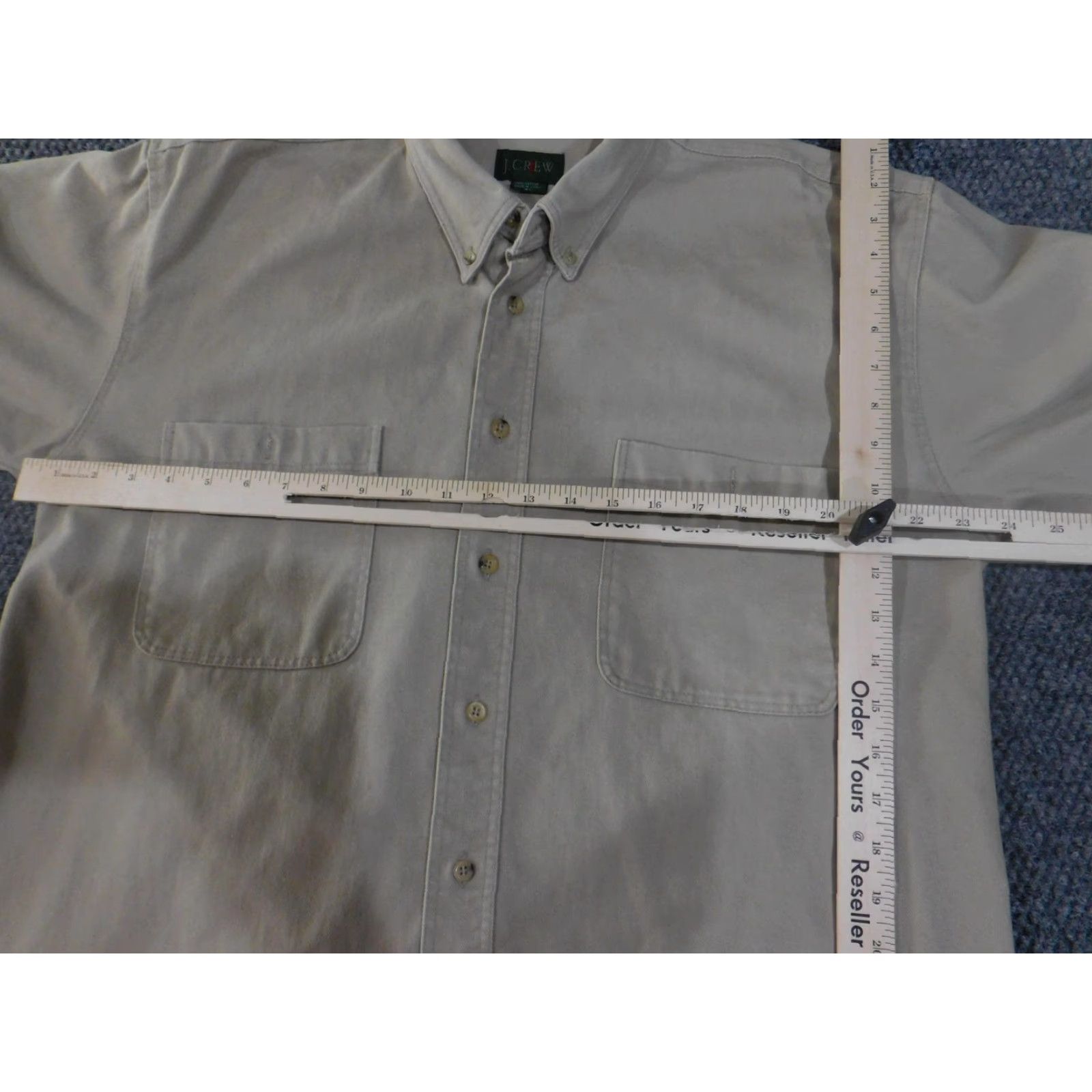 J.Crew J.Crew Oarsman Shirt Mens XL Khaki Button-Up Heavy Double Pocket Twill Cotton Long Sleeve Button-Down Shirt with Pockets Size US XL / EU 56 / 4 - 6 Thumbnail