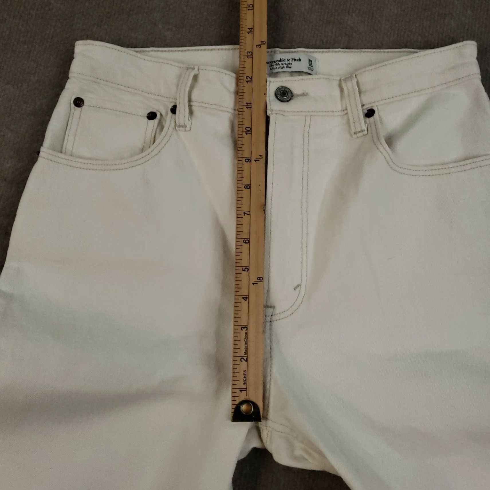 Abercrombie & Fitch Abercrombie & Fitch Jeans Women 10 Beige 90s Straight High Rise Denim 5-Pocket Size 32" / US 10 / IT 46 - 7 Thumbnail