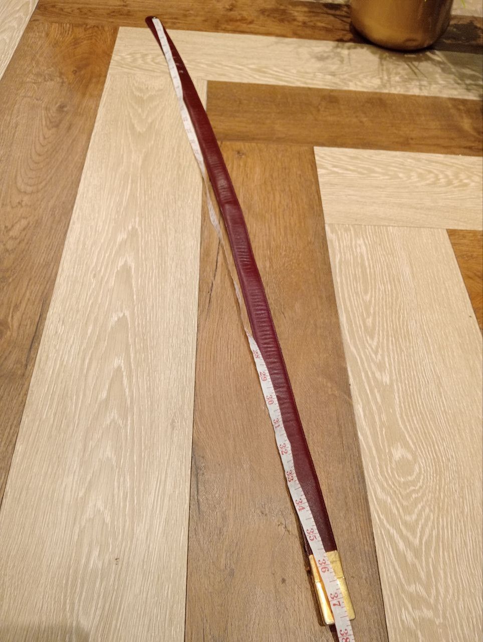 Celine VTG CELINE LEATHER BELT - BURGUNDY WITH GOLD COLOUR BUCKLE Size ONE SIZE - 12 Thumbnail