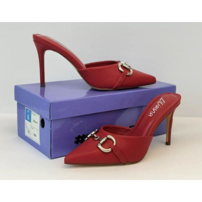 Other LILIANA / Silla-9 / Red / Pointed-Toe High / Heel Mules / Wi Size US 7 / IT 37 - 6 Thumbnail