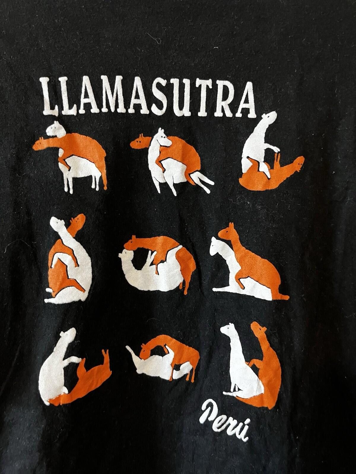 Kendrick Lamar Funny Llamasutra Peru Graphic T-Shirt Black Cotton L Size US L / EU 52-54 / 3 - 2 Thumbnail