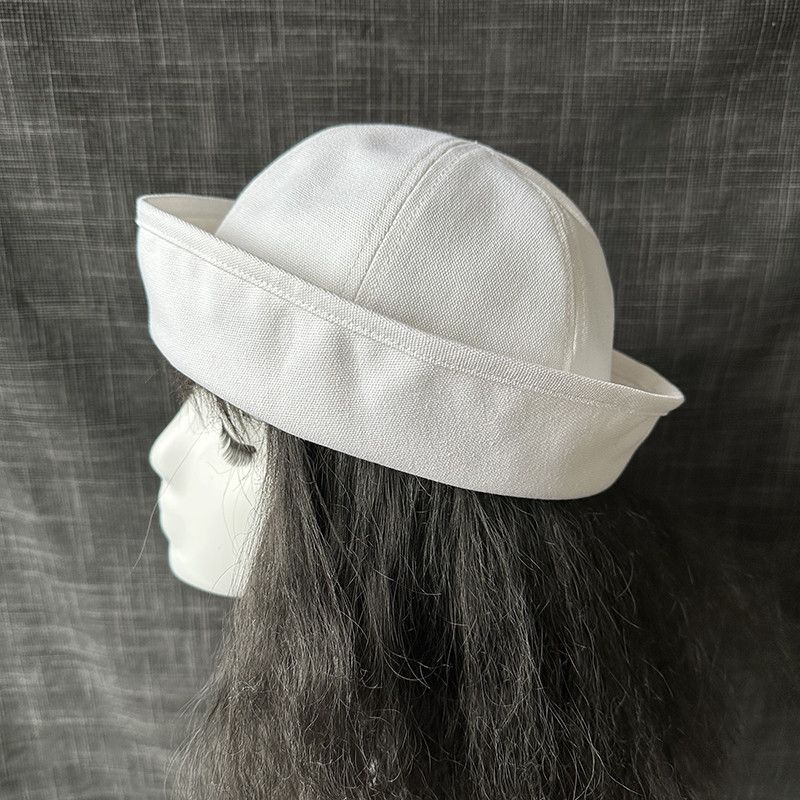 Japanese Brand Retro Wht Cotton Beret Sailor Hat Y2k French Girl Aesthetic Size ONE SIZE - 1 Thumbnail