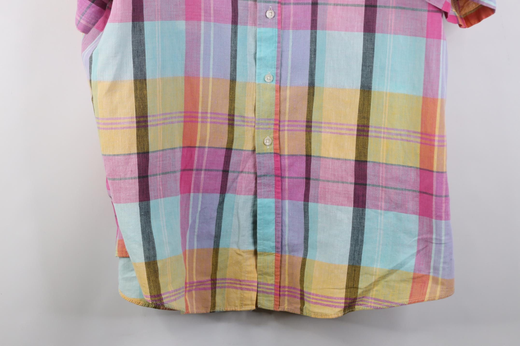 Vintage Vintage 90s Tailoring Madras Plaid Button Down Shirt USA Size US XL / EU 56 / 4 - 3 Thumbnail
