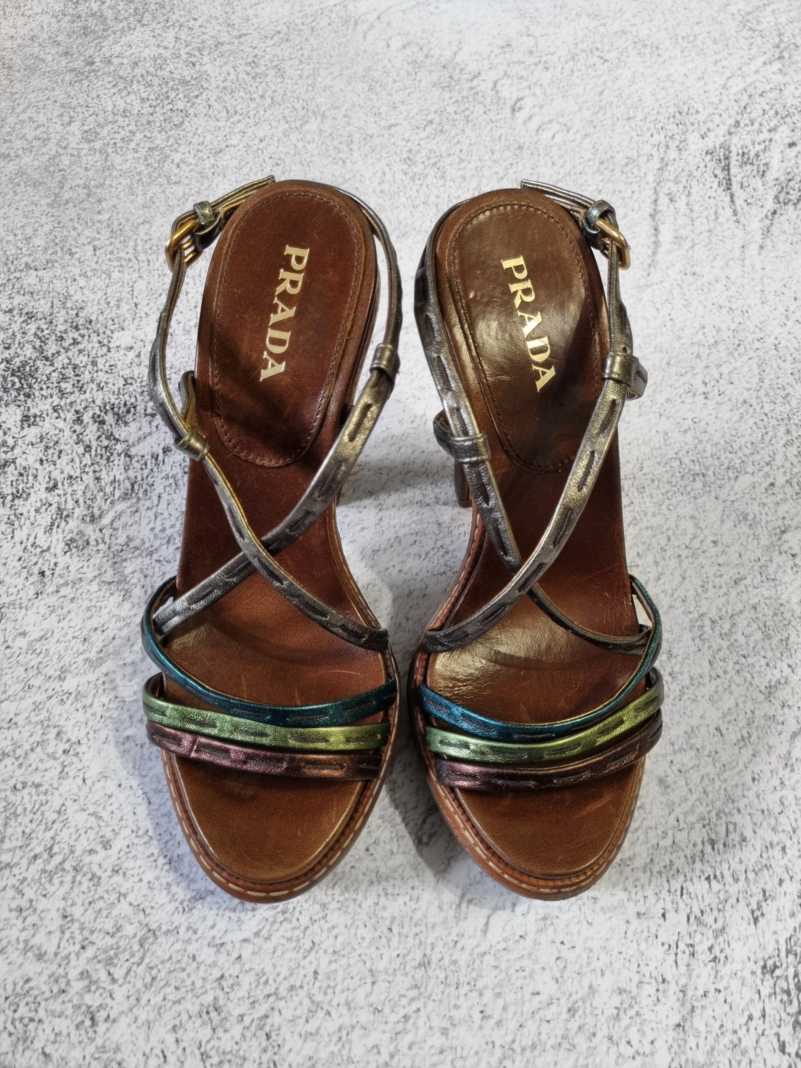 Prada Vintage Prada Leather High Heels Sandals Size US 5 / IT 35 - 4 Thumbnail