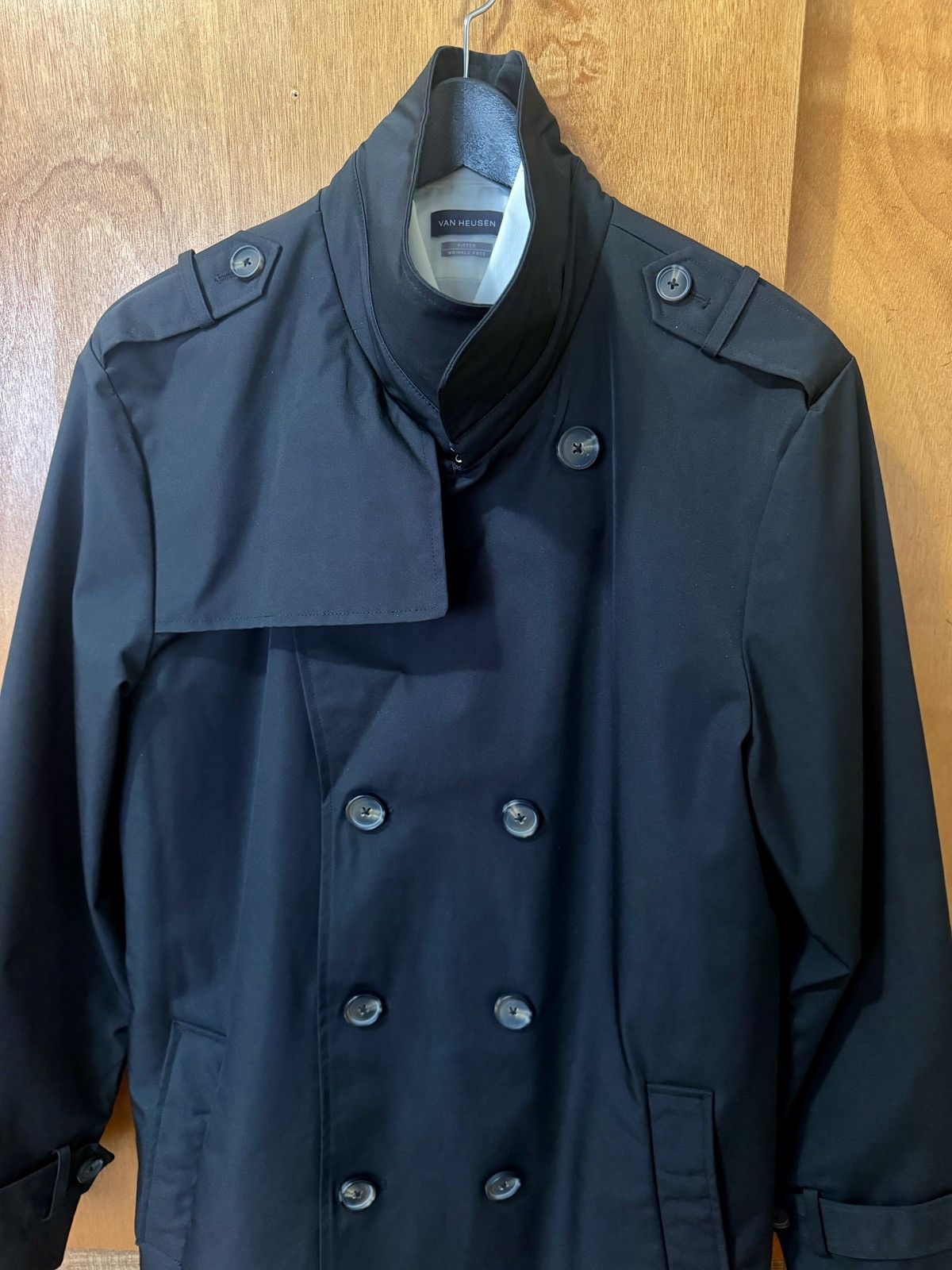 Other Men's Luxury Black Double Breasted Lined Rain Trench Coat Size US M / EU 48-50 / 2 - 4 Thumbnail