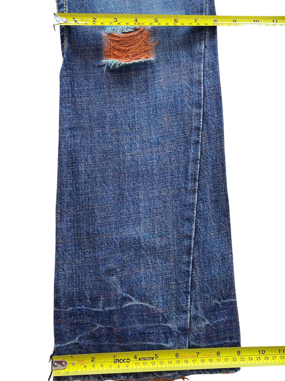 PPFM PPFM Custom Blue Wash Ripped Style Flare Jeans Size US 31 - 9 Thumbnail