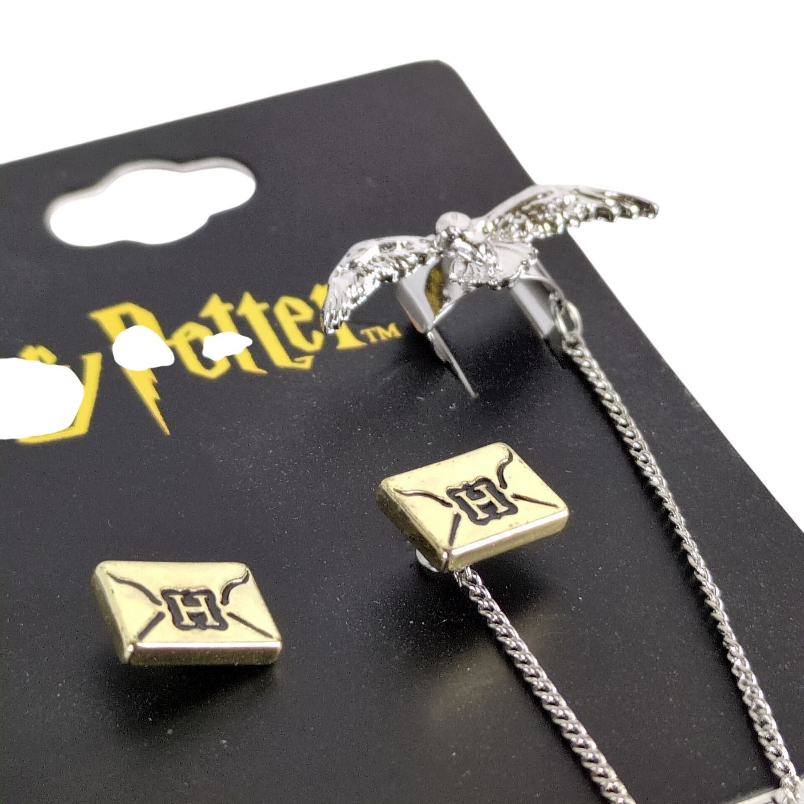 Warner Bros Harry Potter Hedwig Owl Hogwarts Letter Stud Earrings & Cuff Size ONE SIZE - 3 Thumbnail