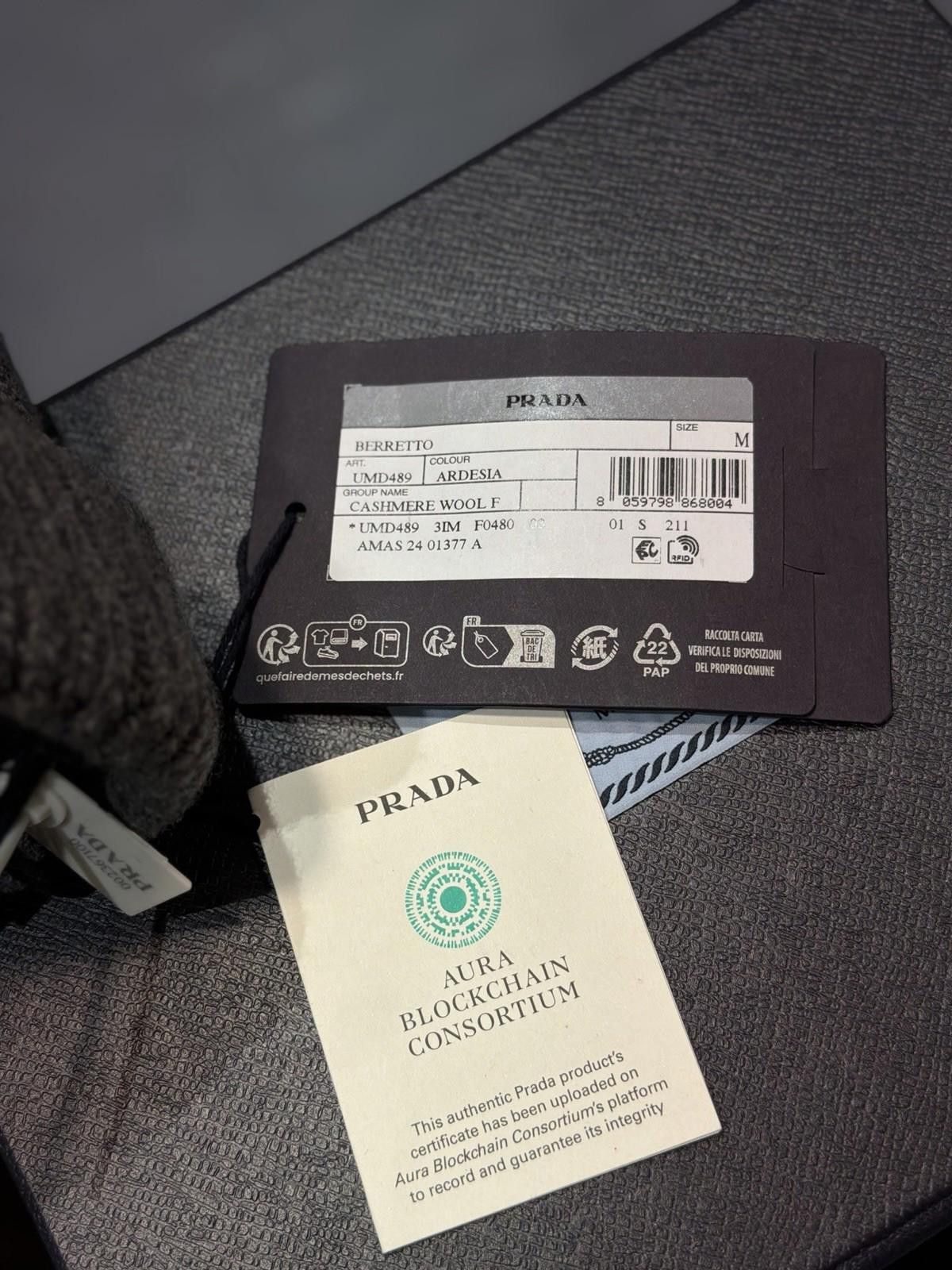 Prada PRADA Beanie Gray (M) Cashmere Knit Beanie Triangle NEW $650 Size ONE SIZE - 8 Thumbnail