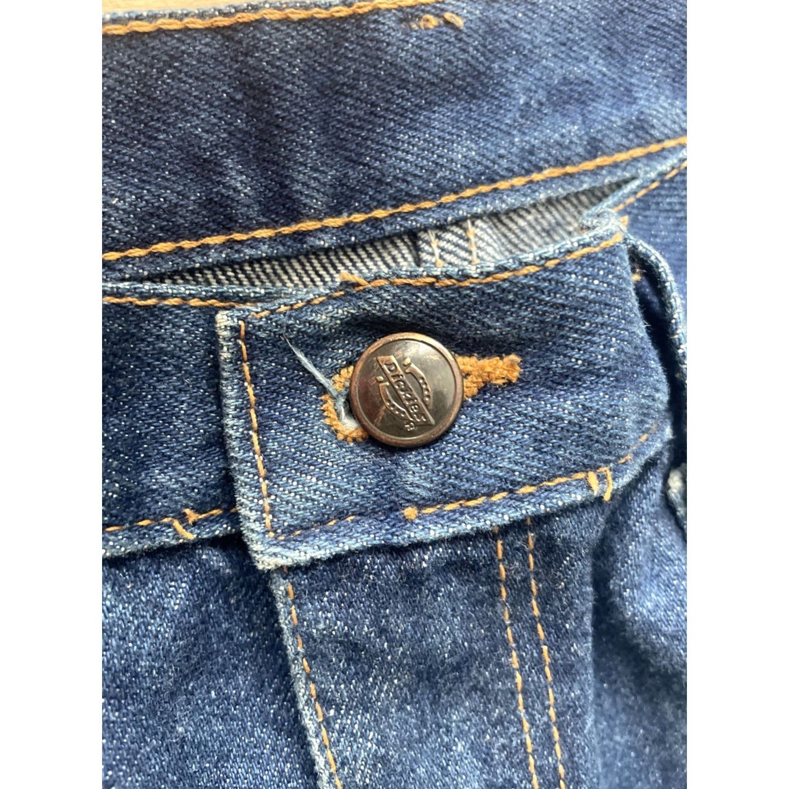 Dickies VINTAGE Dickies Jeans Mens 30X34 Dark Wash Carpenter Zipper USA Denim 5-Pocket Regular Blue 70s Workwear Cowboy Mens Size US 30 / EU 46 - 5 Thumbnail