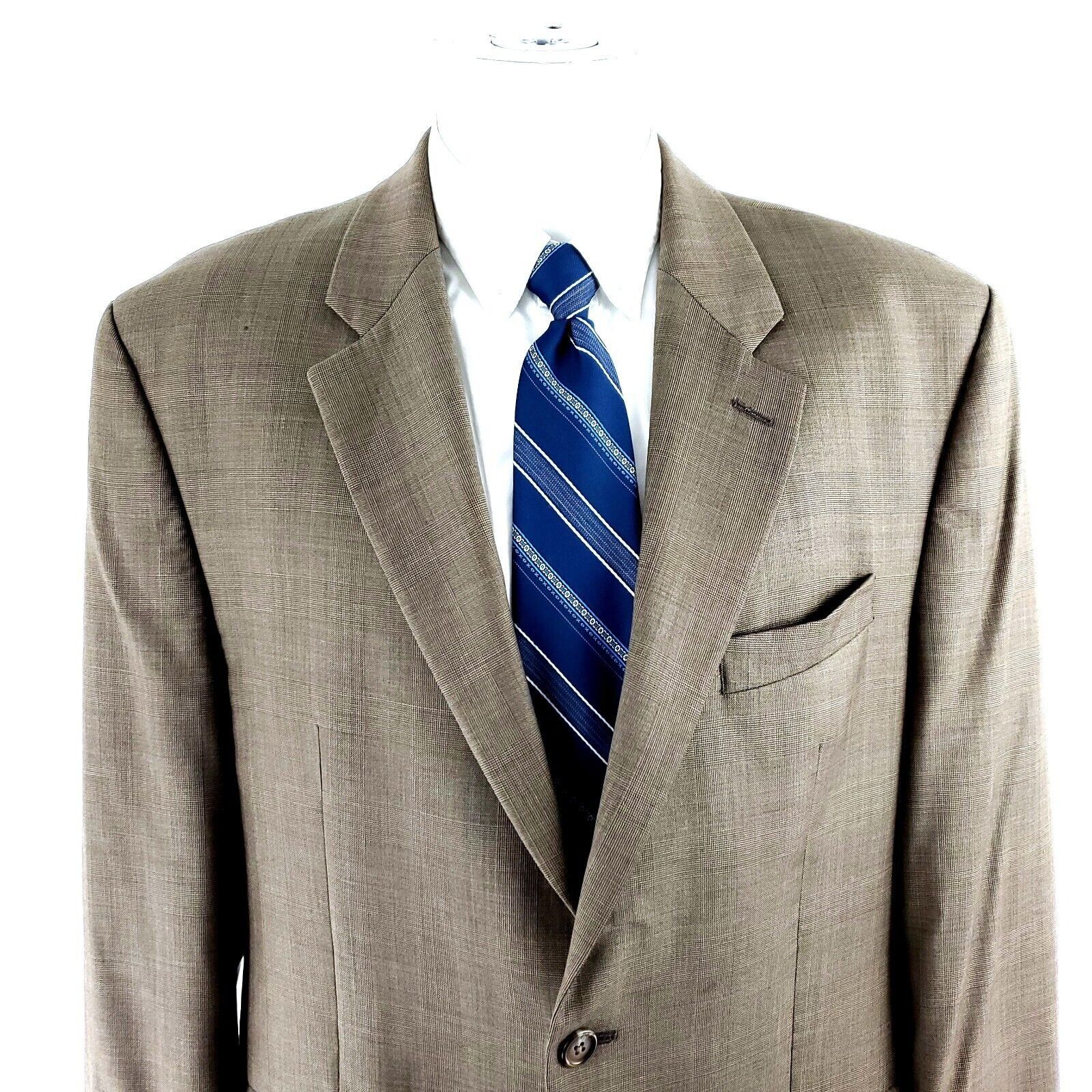 Lauren Ralph Lauren Lauren Ralph Lauren Wool 2 Button Blazer 44R Tan Glen Plaid Size 44R - 1 Thumbnail
