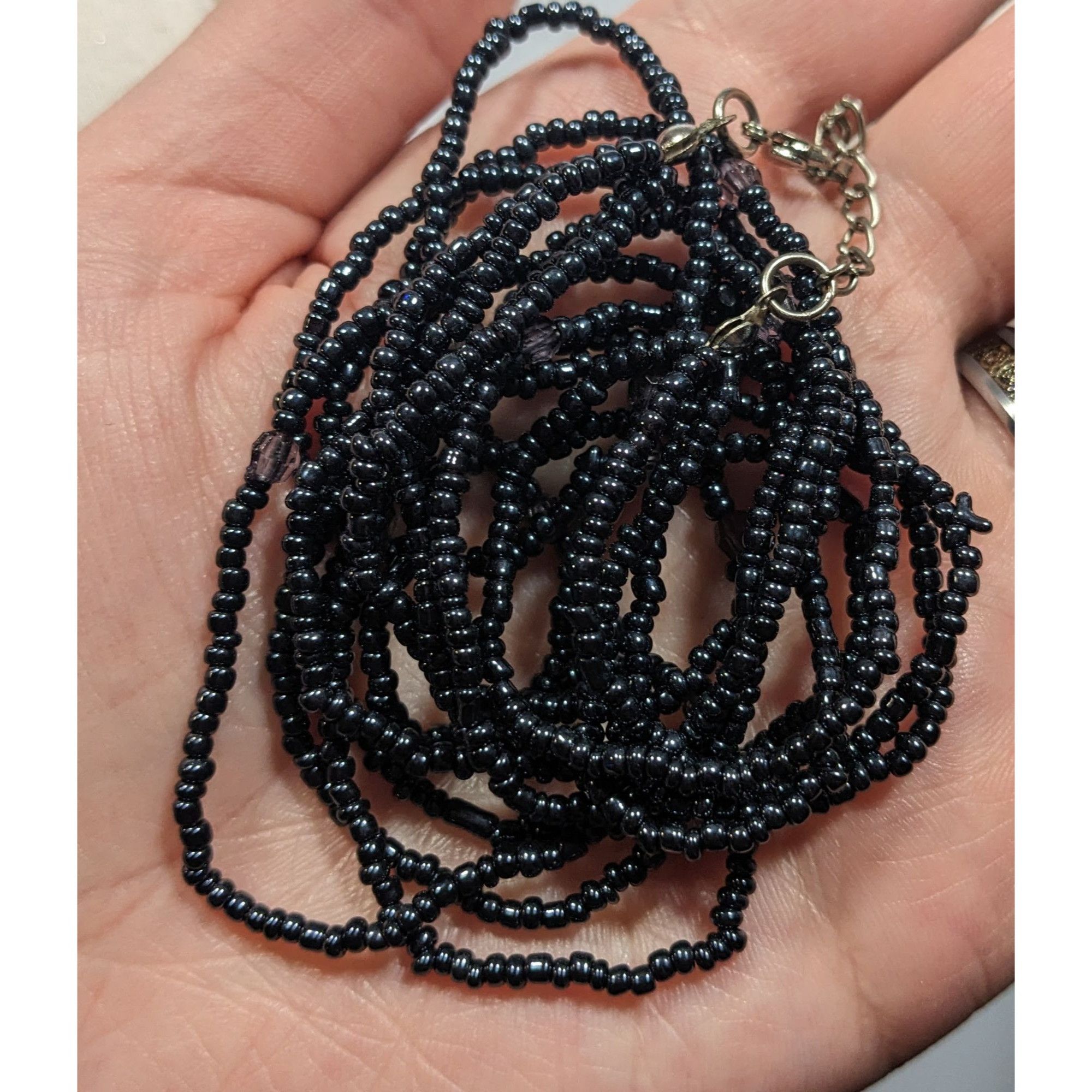 Other Simple Gothic Glass Beaded Multilayer Necklace With Subtle M Size ONE SIZE - 3 Thumbnail