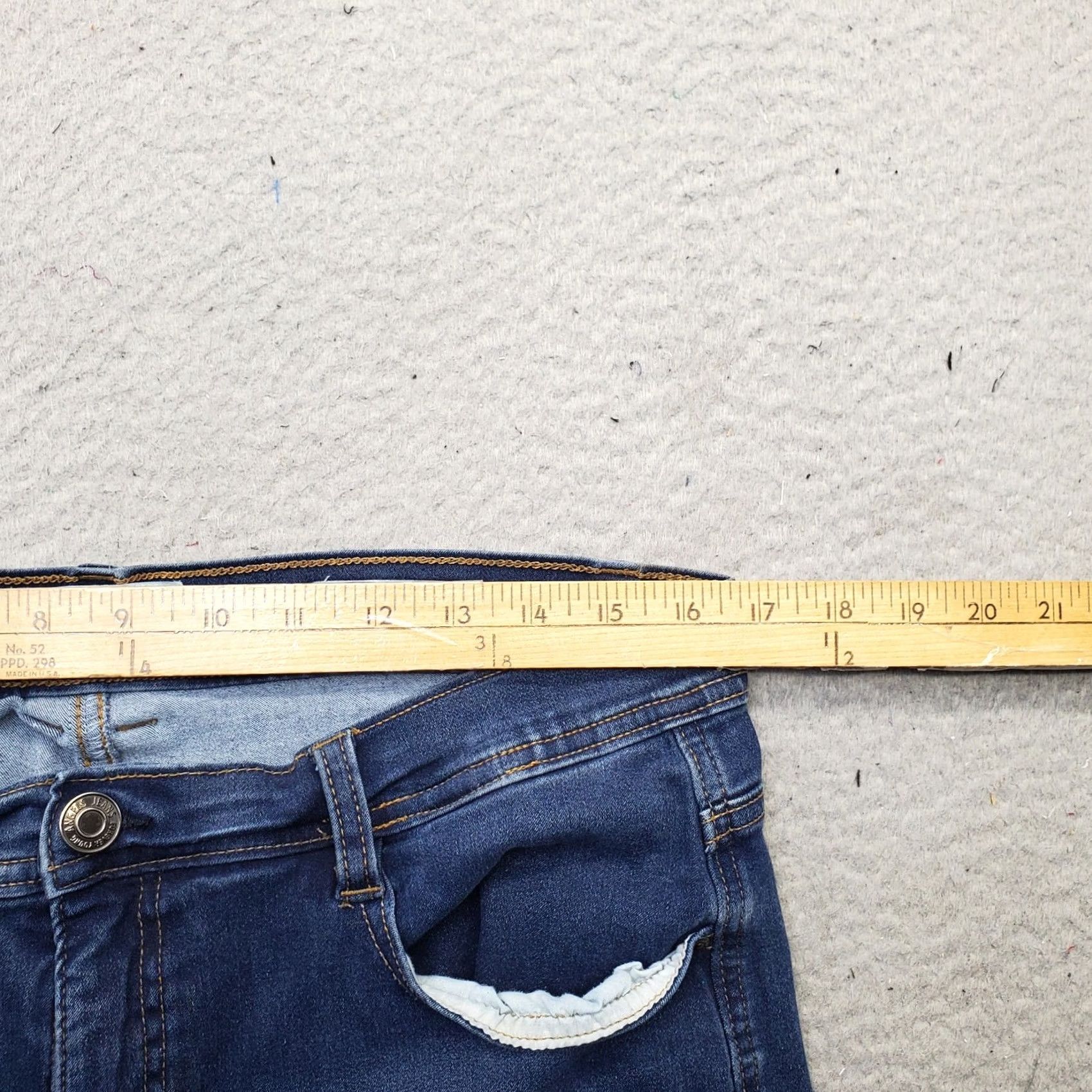 Vintage Angels Signature Jeans Womens 16 Blue Stretch Distressed Skinny Leg - 5-Pocket Denim Jeans Size 38" / US 16 / IT 52 - 6 Thumbnail