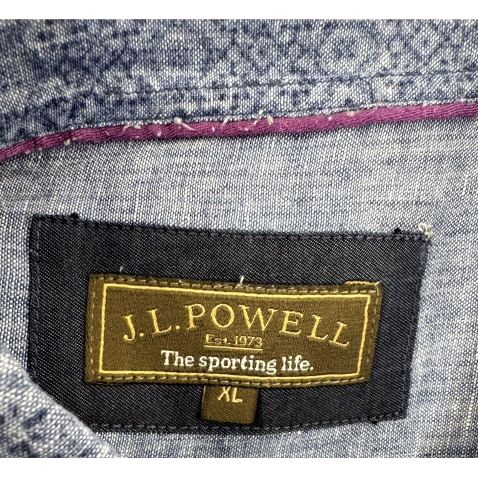 Vintage J.L. POWELL - LINEN Geometric Vintage XL Shirt - EXCELLENT Size US XL / EU 56 / 4 - 4 Thumbnail