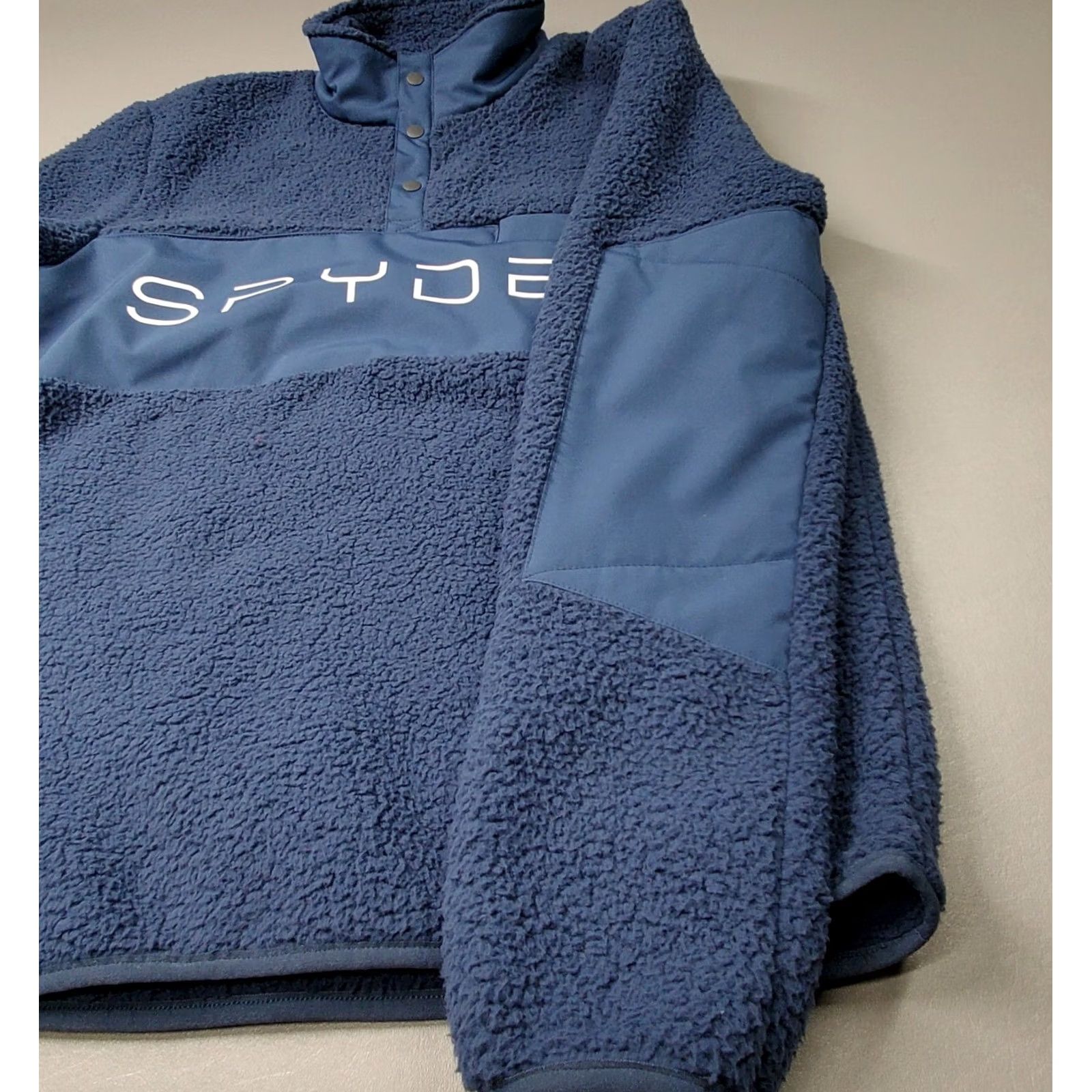 Spyder Spyder Mens Active Sports Vista Fleece Pullover Snap Neck Jacket Blue Size S Regular Logo Ski 1/2 Zip Mens Size US S / EU 44-46 / 1 - 5 Thumbnail
