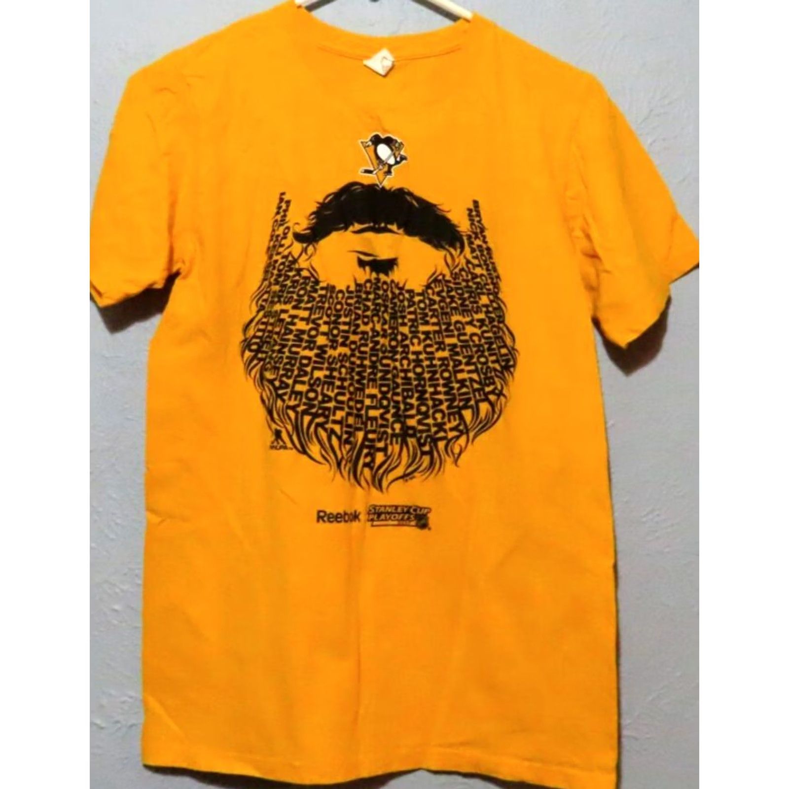 Reebok VINTAGE Reebok Pittsburgh Penguins Stanley Cup Playoffs NHL 2017 Gold Tshirt Mens Small Size US S / EU 44-46 / 1 - 2 Thumbnail