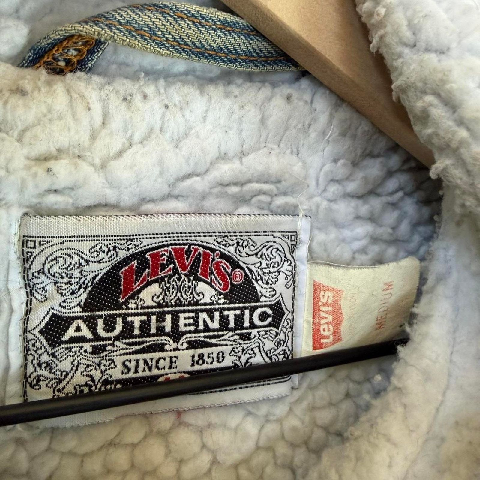 Levi's Vintage 1993 Levi's Authentic Fleece Lined Denim Jacket Size US M / EU 48-50 / 2 - 7 Thumbnail